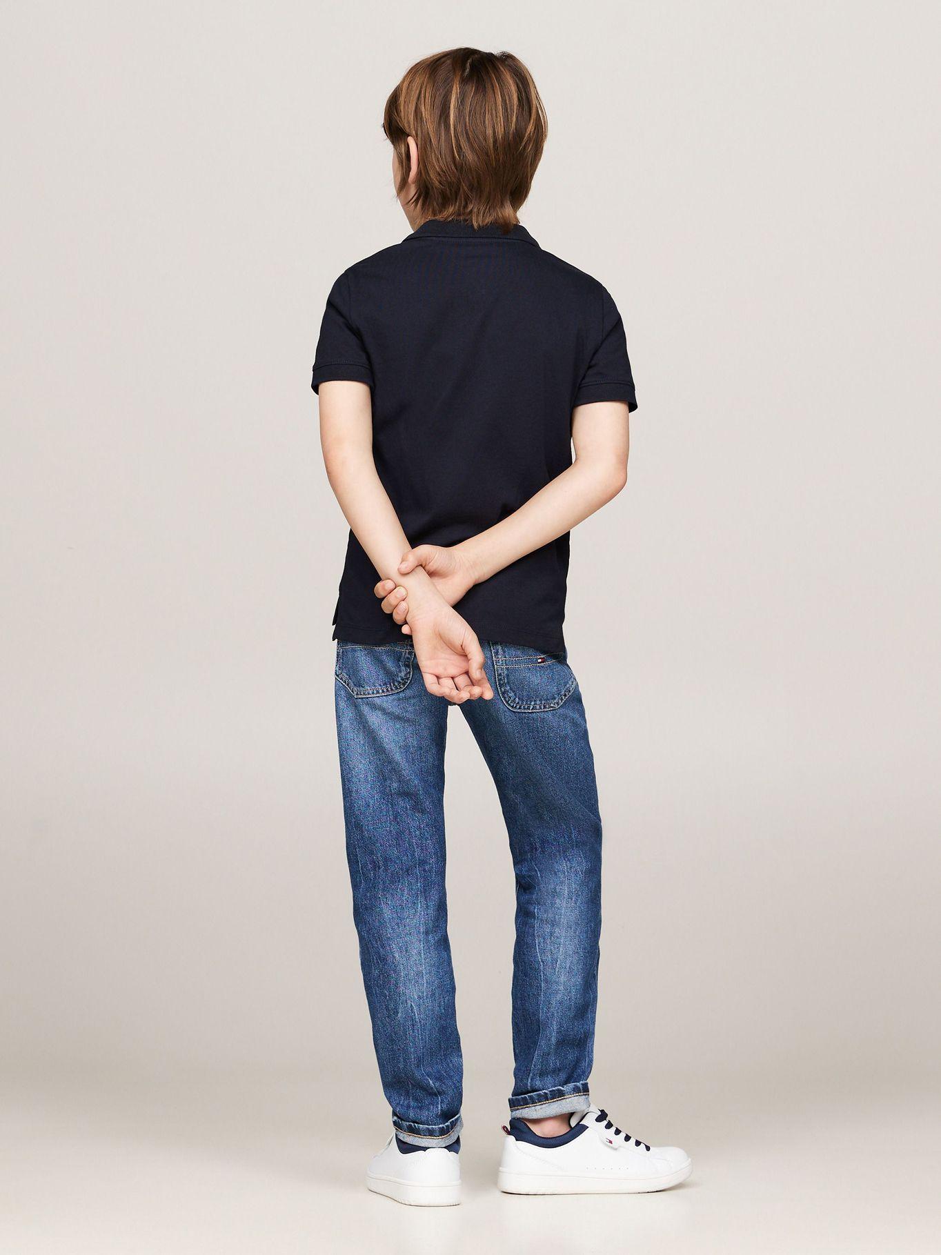 Polo De Corte Regular Con Logo Azul Tommy Hilfiger-2