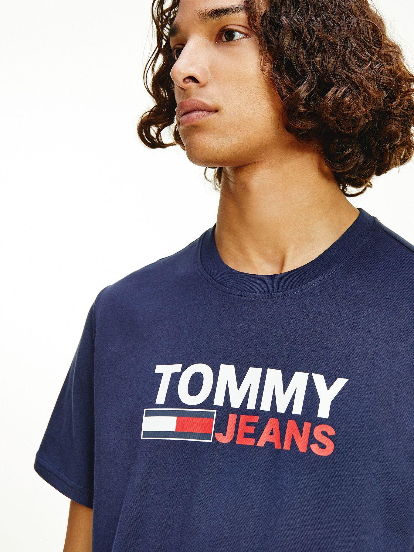 Polera Corporate Logo Azul Tommy Jeans E2-2