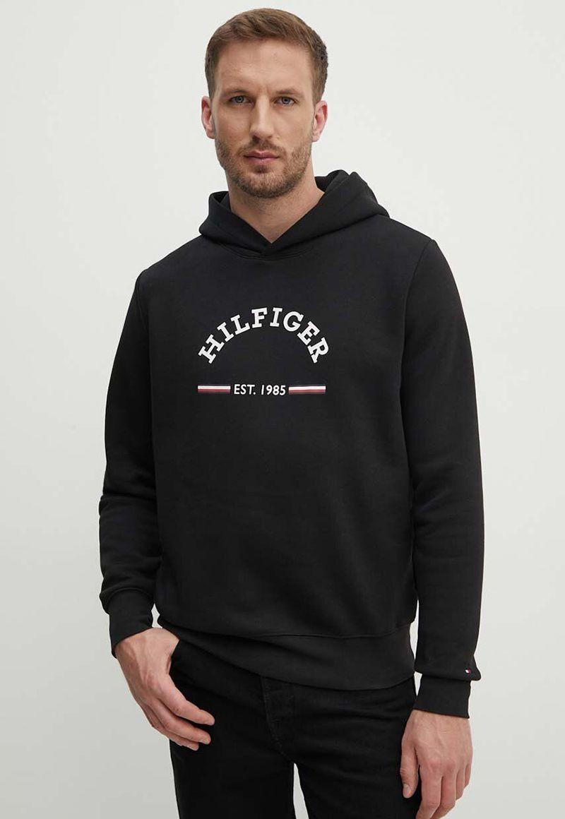 Polerón Con Gorro Y Logo Estampado Negro Tommy Hilfiger-0