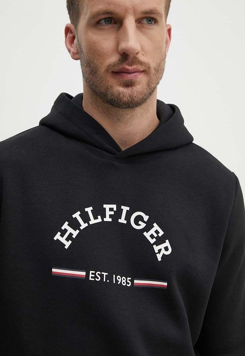 Polerón Con Gorro Y Logo Estampado Negro Tommy Hilfiger-3
