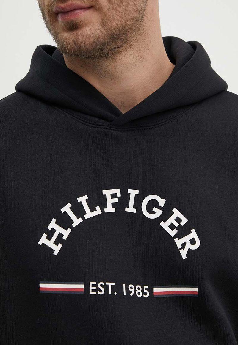 Polerón Con Gorro Y Logo Estampado Negro Tommy Hilfiger-4