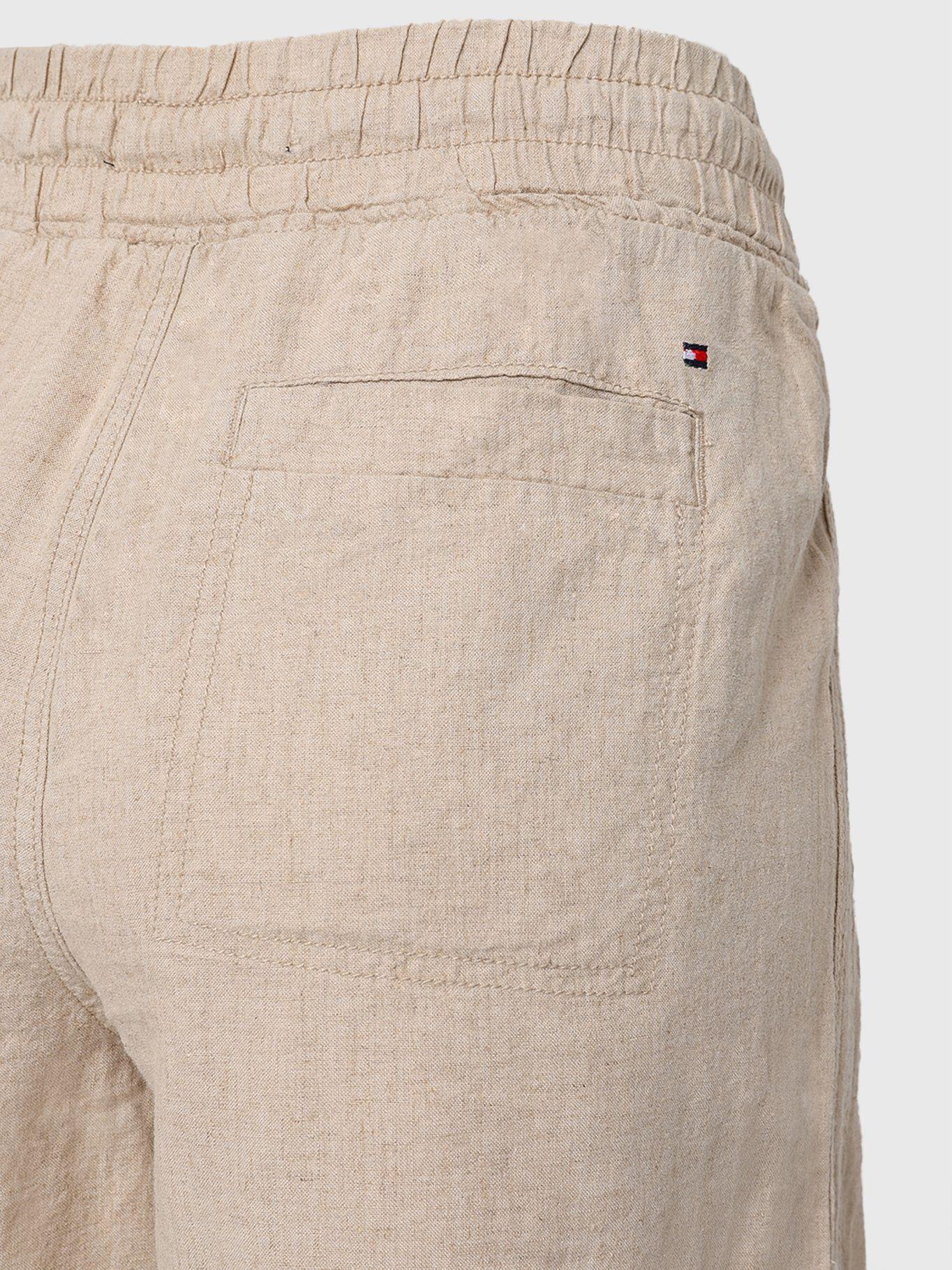 Pantalón Essential De Lino Beige Tommy Hilfiger-3