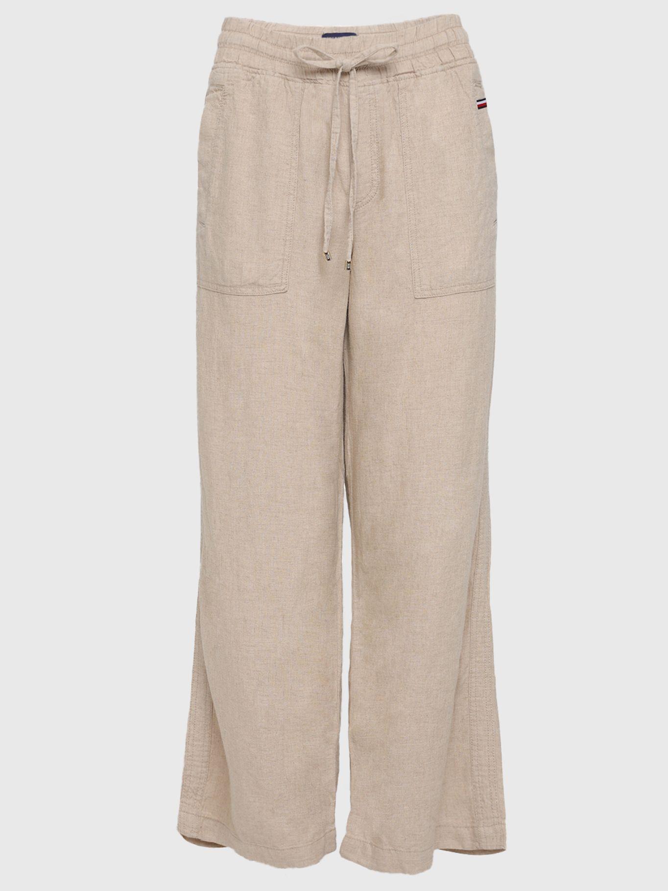 Pantalón Essential De Lino Beige Tommy Hilfiger-0