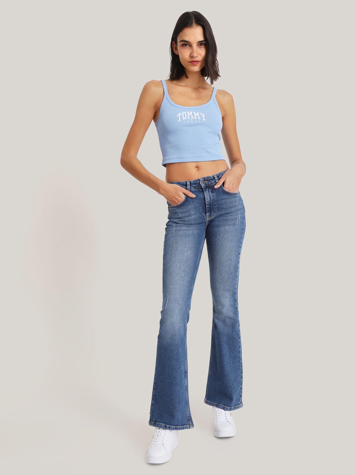 Polera Cropped Con Logo Azul Tommy Jeans-1