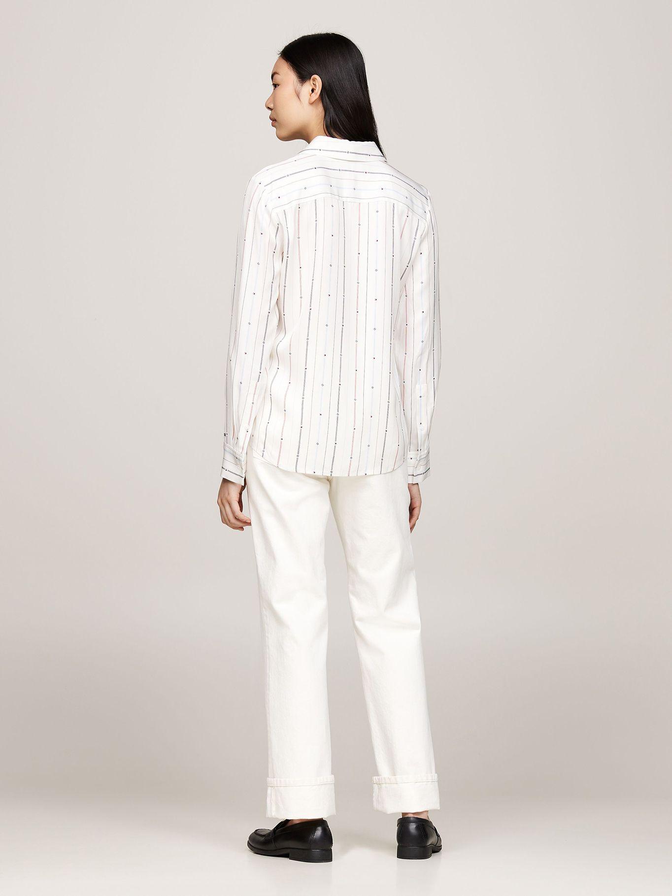 Camisa Rayas Con Lazo Cuello Blanco Tommy Hilfiger-2