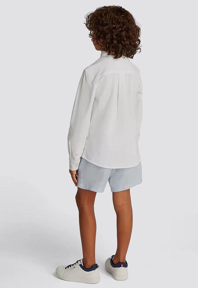 Camisa De Corte Regular En Piqué Blanco Tommy Hilfiger-1