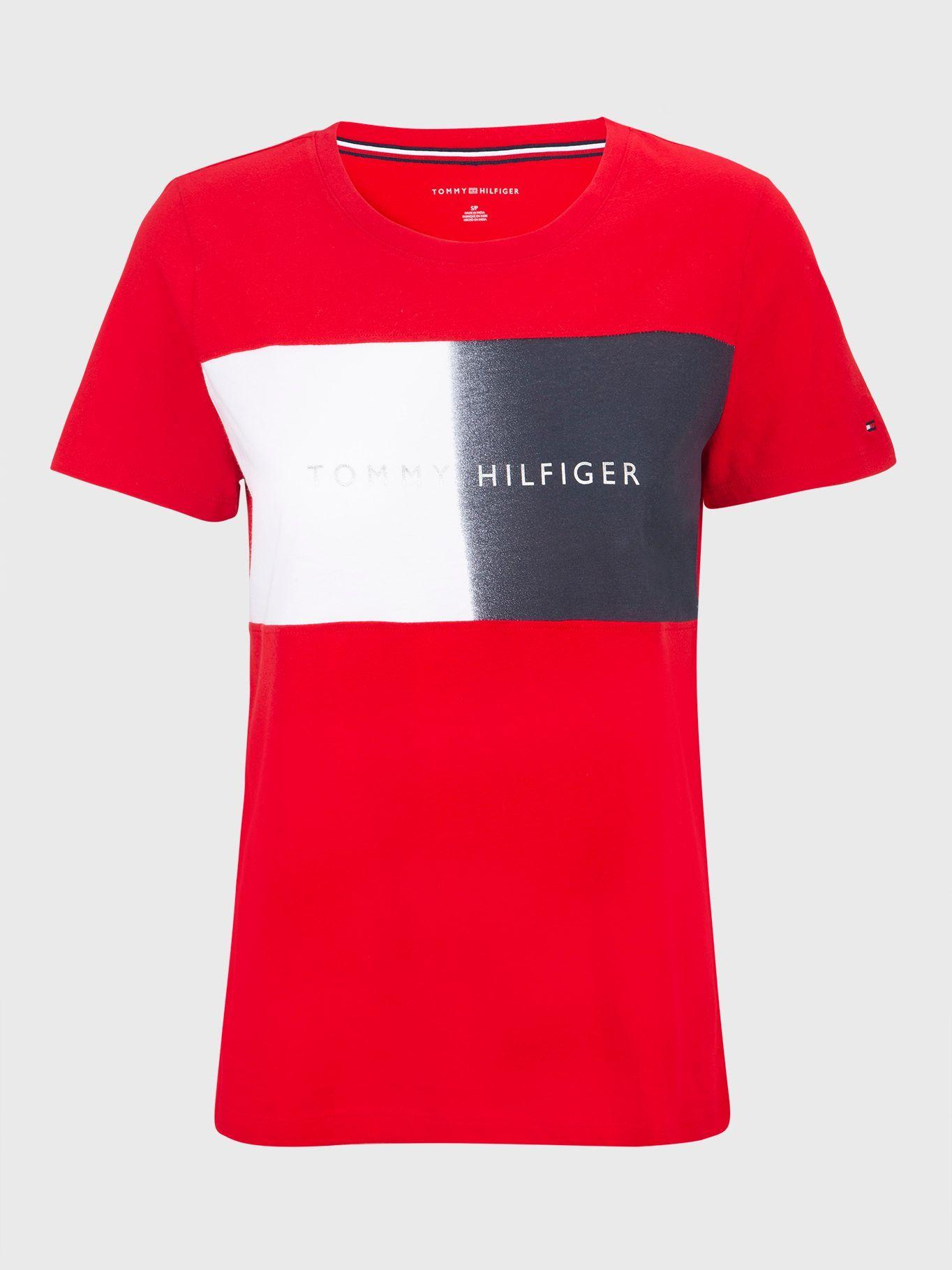 Polera Classics Flag Tonal Logo Rojo Tommy Hilfiger-0