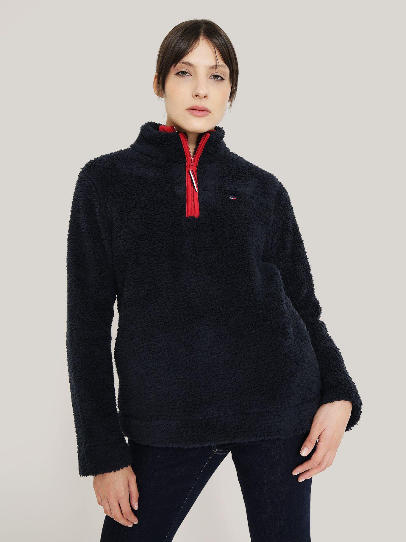 POLERÓN SHERPA MEDIO CIERRE AZUL TOMMY HILFIGER-0