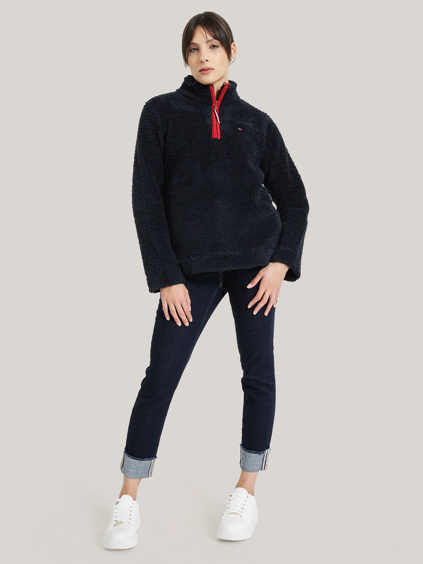 POLERÓN SHERPA MEDIO CIERRE AZUL TOMMY HILFIGER-1