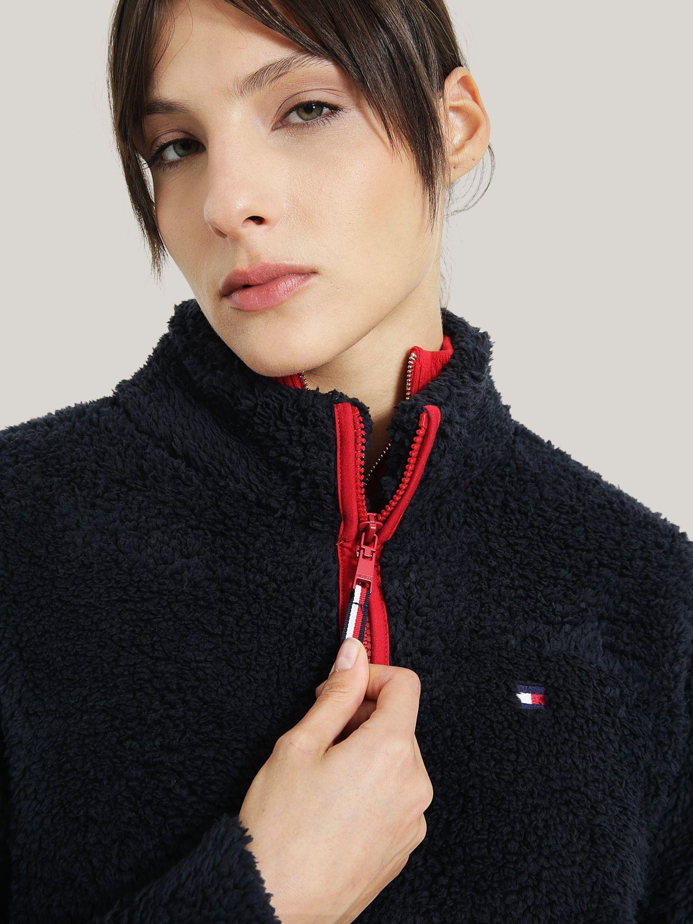 POLERÓN SHERPA MEDIO CIERRE AZUL TOMMY HILFIGER-3