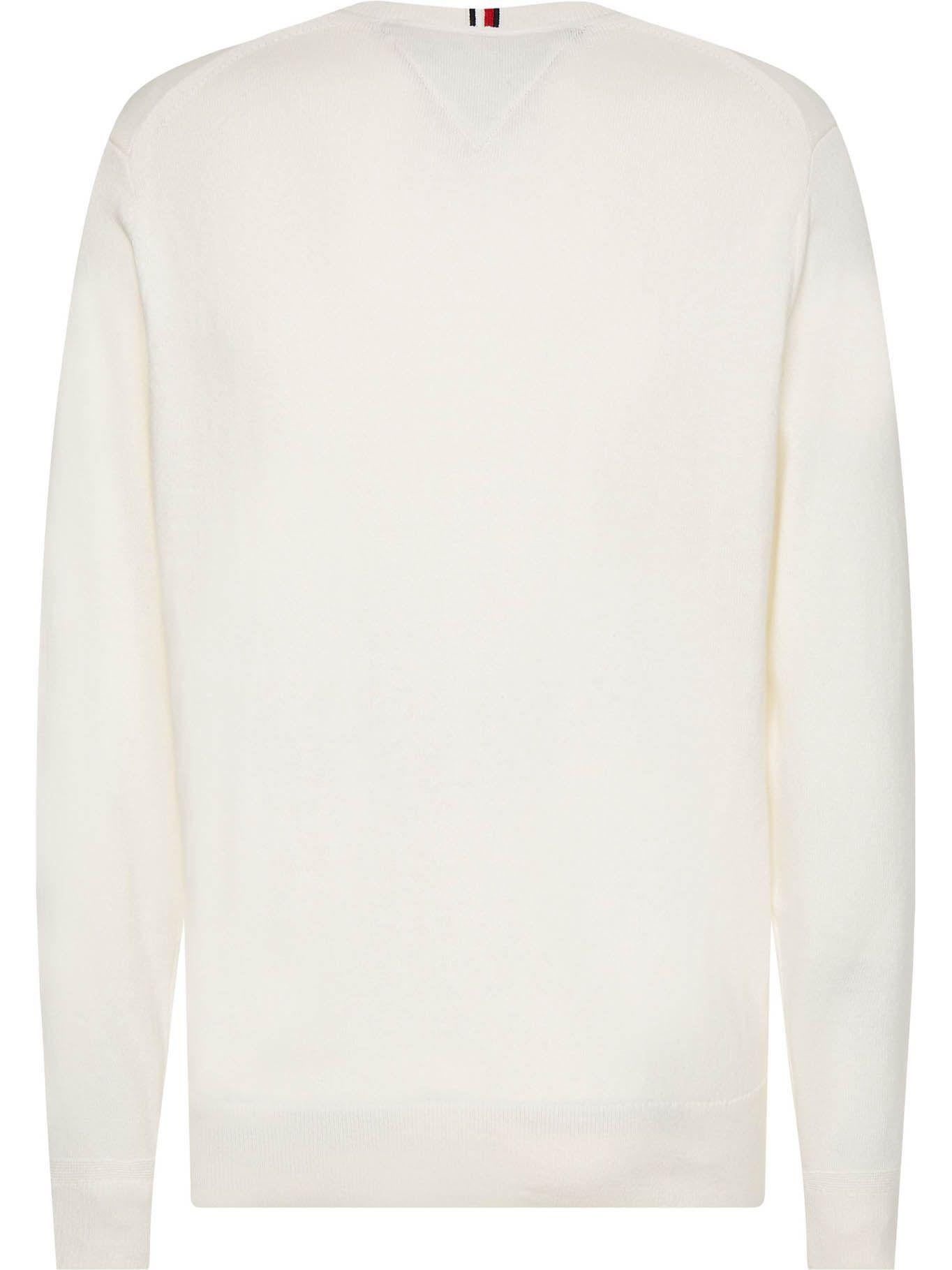 Sweater Pima Cashmere V-Neck Blanco Tommy Hilfiger-1