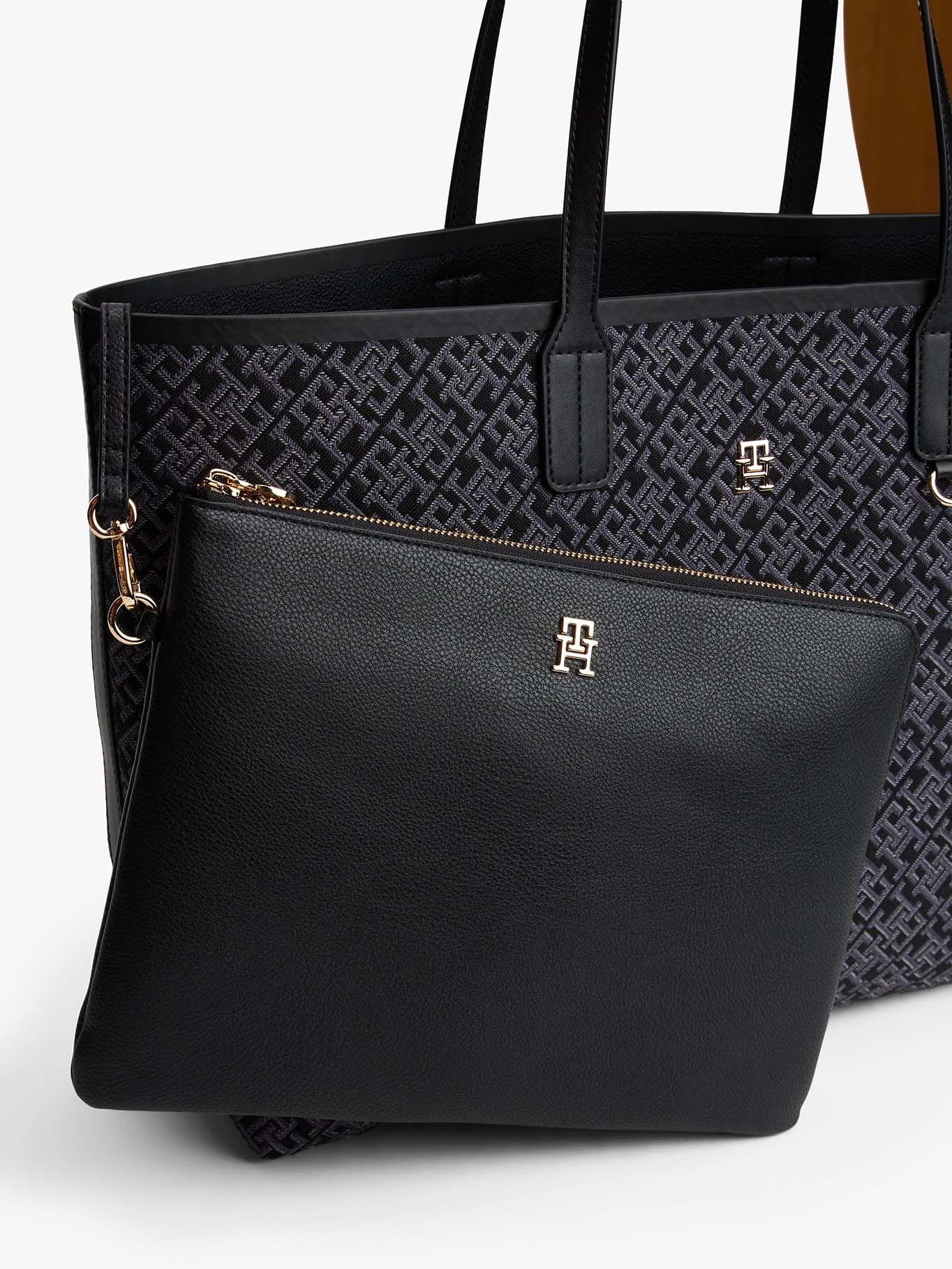 Tote Monogram Jacquard Negro Tommy Hilfiger-4