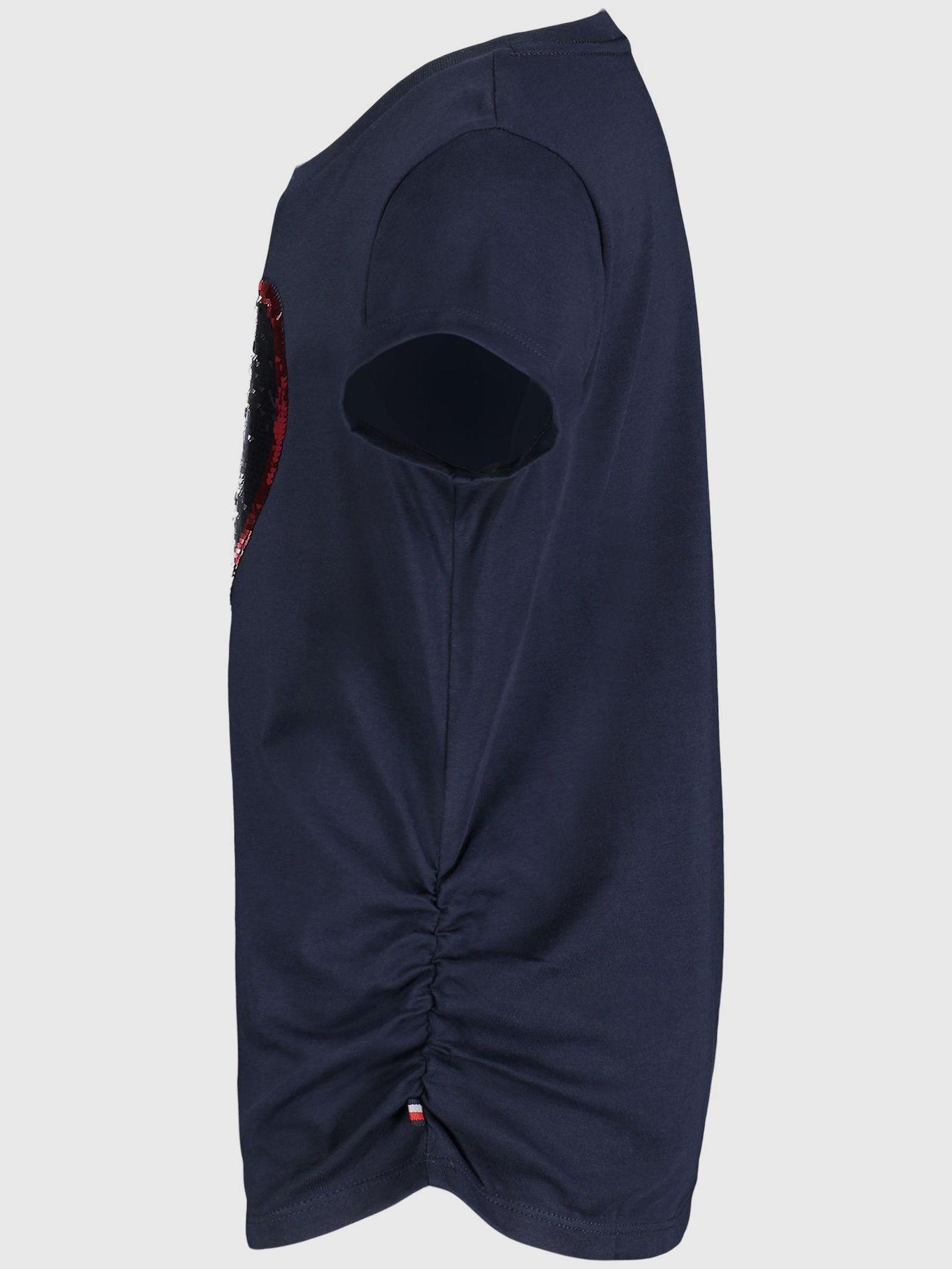 Polera De Niña Logo De Corazón Y Lentejuelas Azul Tommy Hilfiger-1