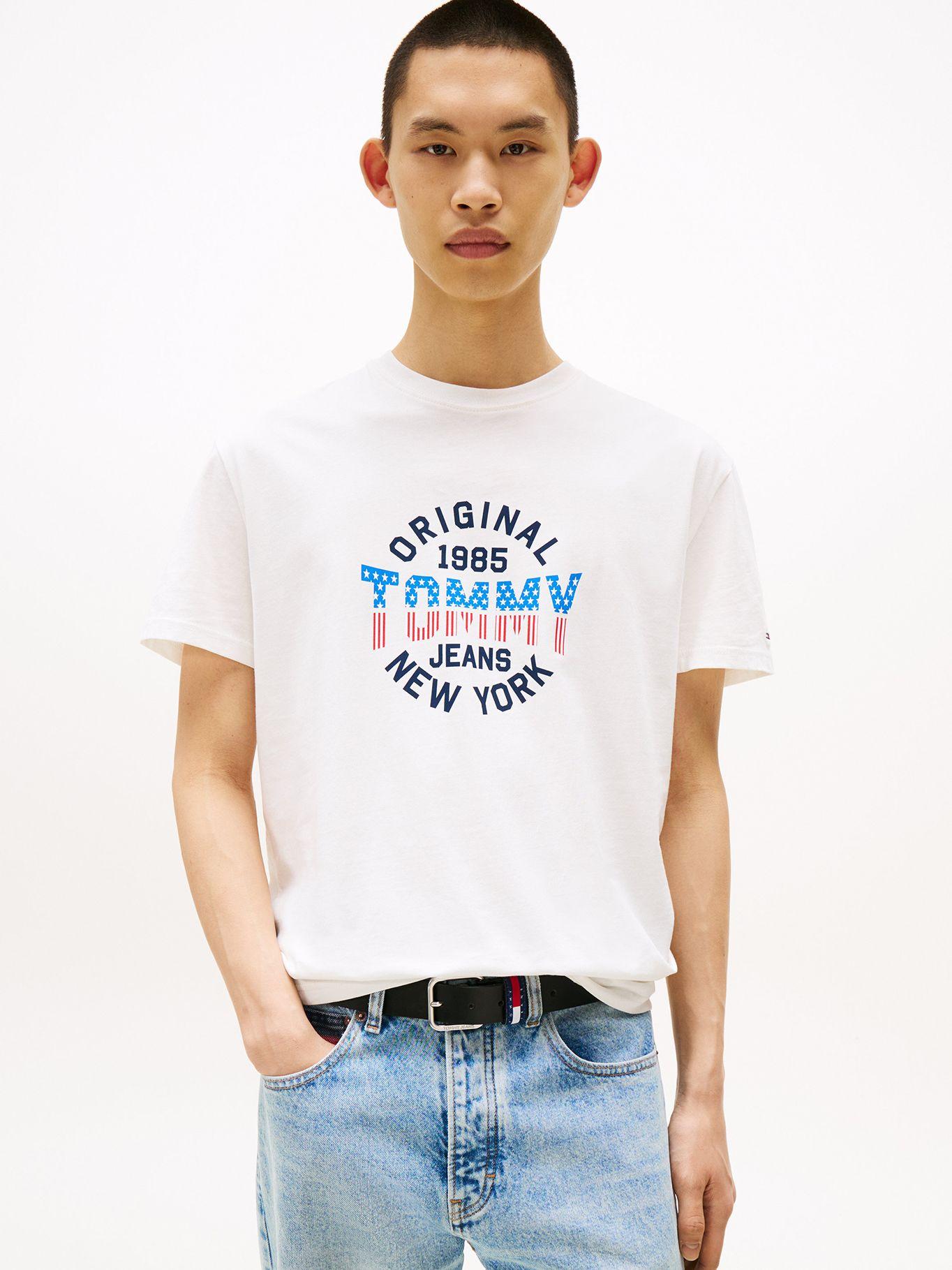 Polera Usa Circle Graphic Logo Blanco YBL Tommy Jeans-0