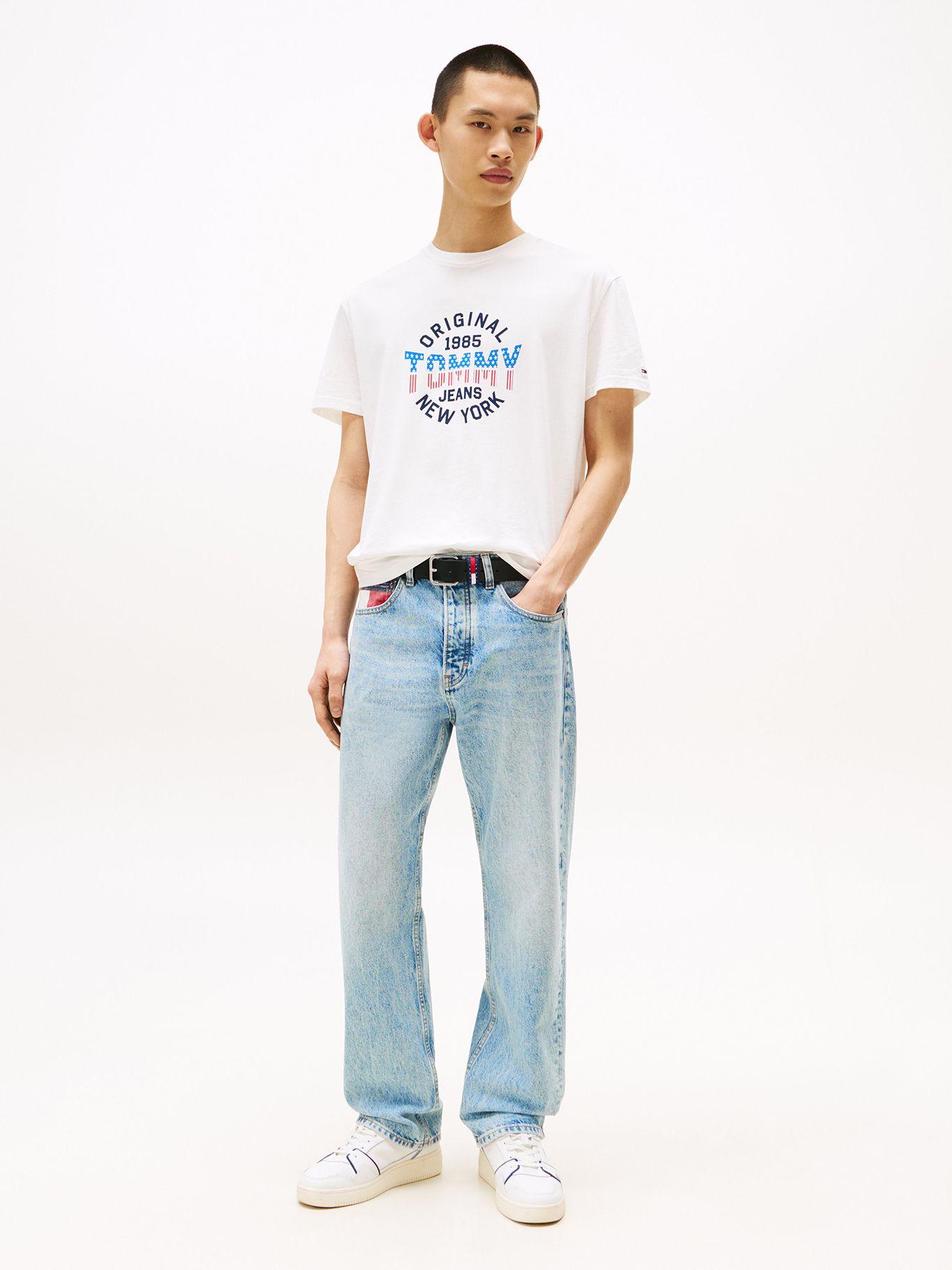 Polera Usa Circle Graphic Logo Blanco YBL Tommy Jeans-1