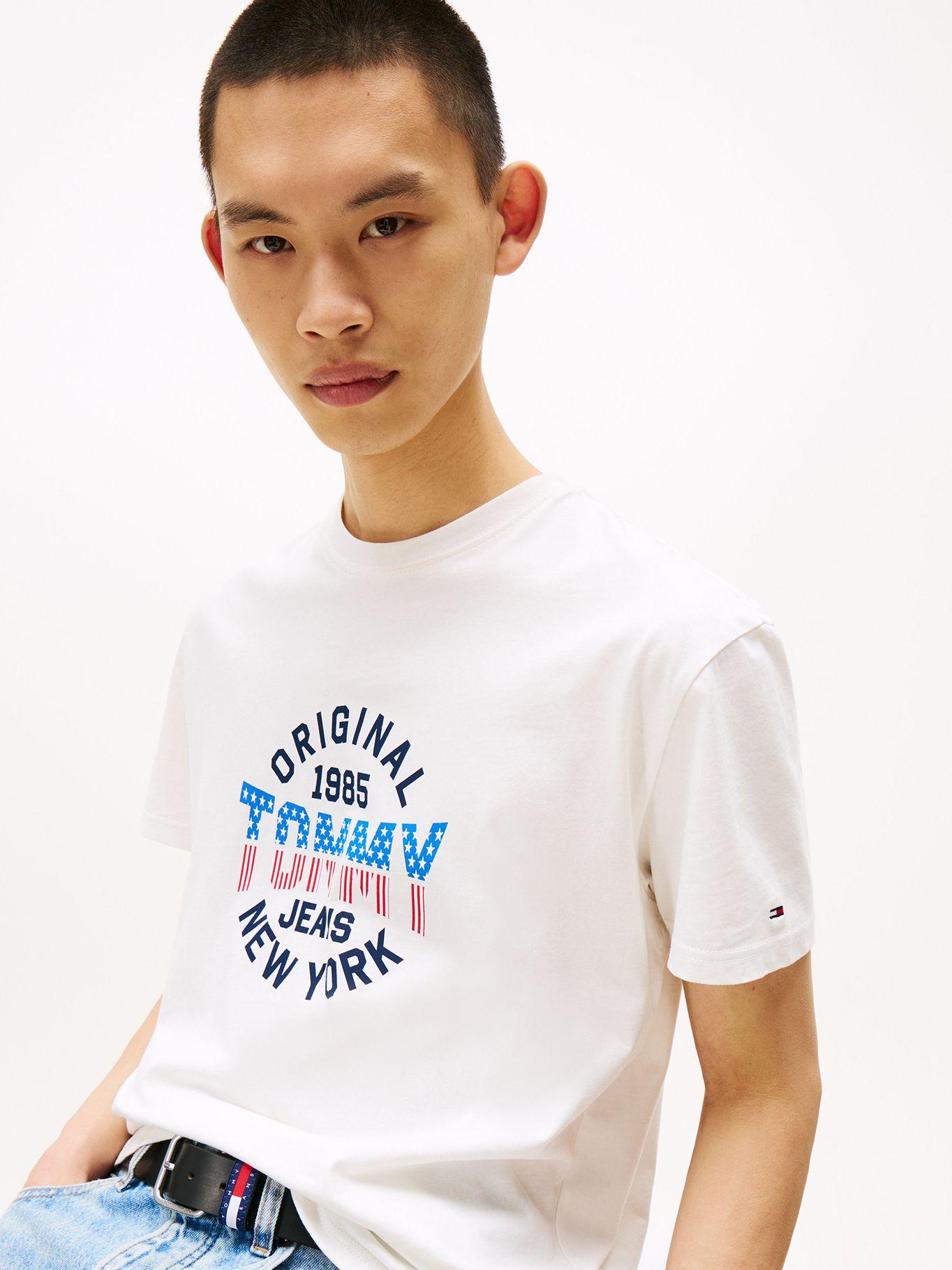 Polera Usa Circle Graphic Logo Blanco YBL Tommy Jeans-3