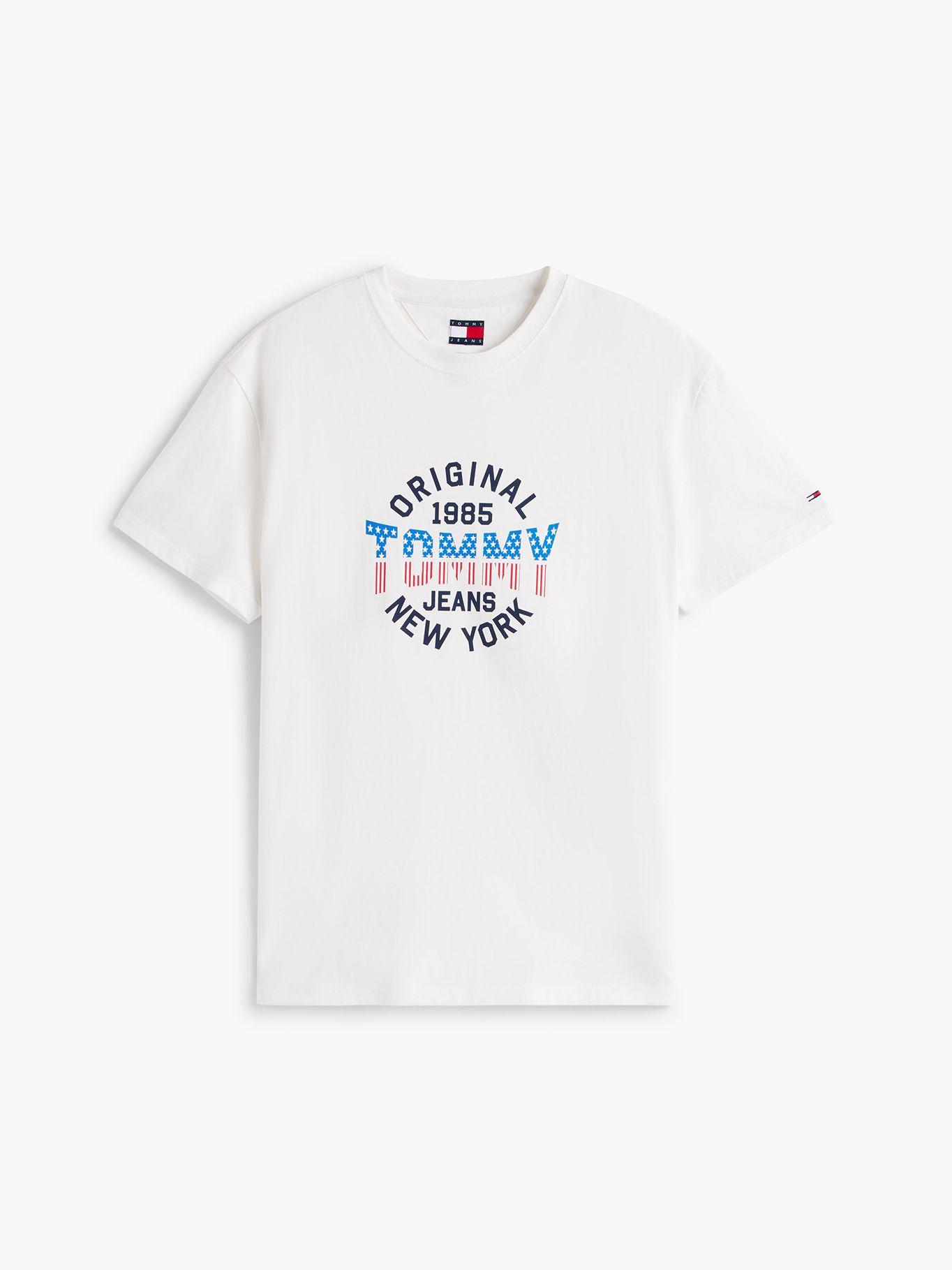 Polera Usa Circle Graphic Logo Blanco YBL Tommy Jeans-4