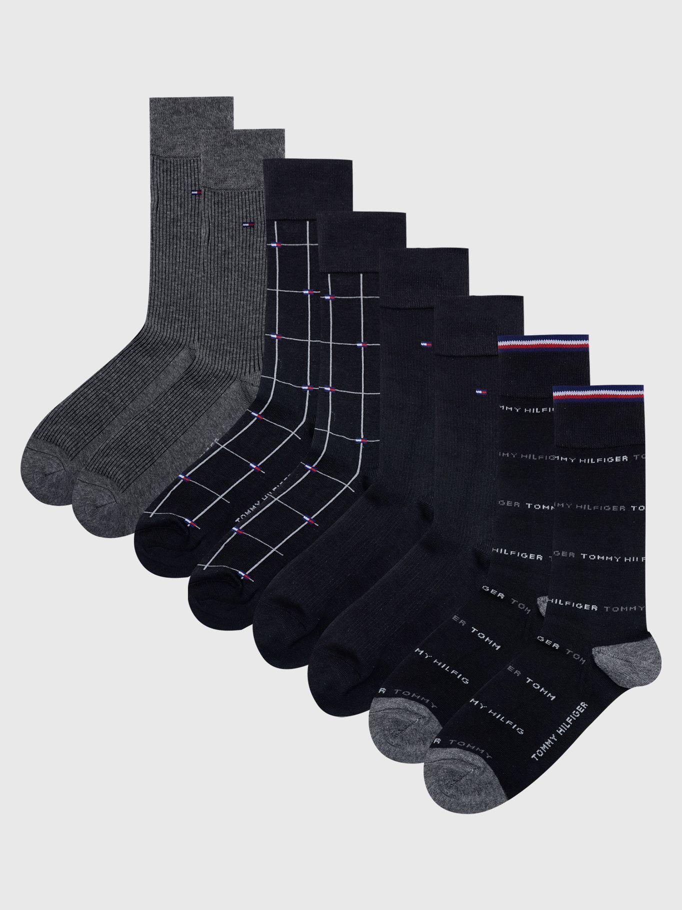 Pack 4 Calcetines Con Logo Bordado Negro Tommy Hilfiger-0