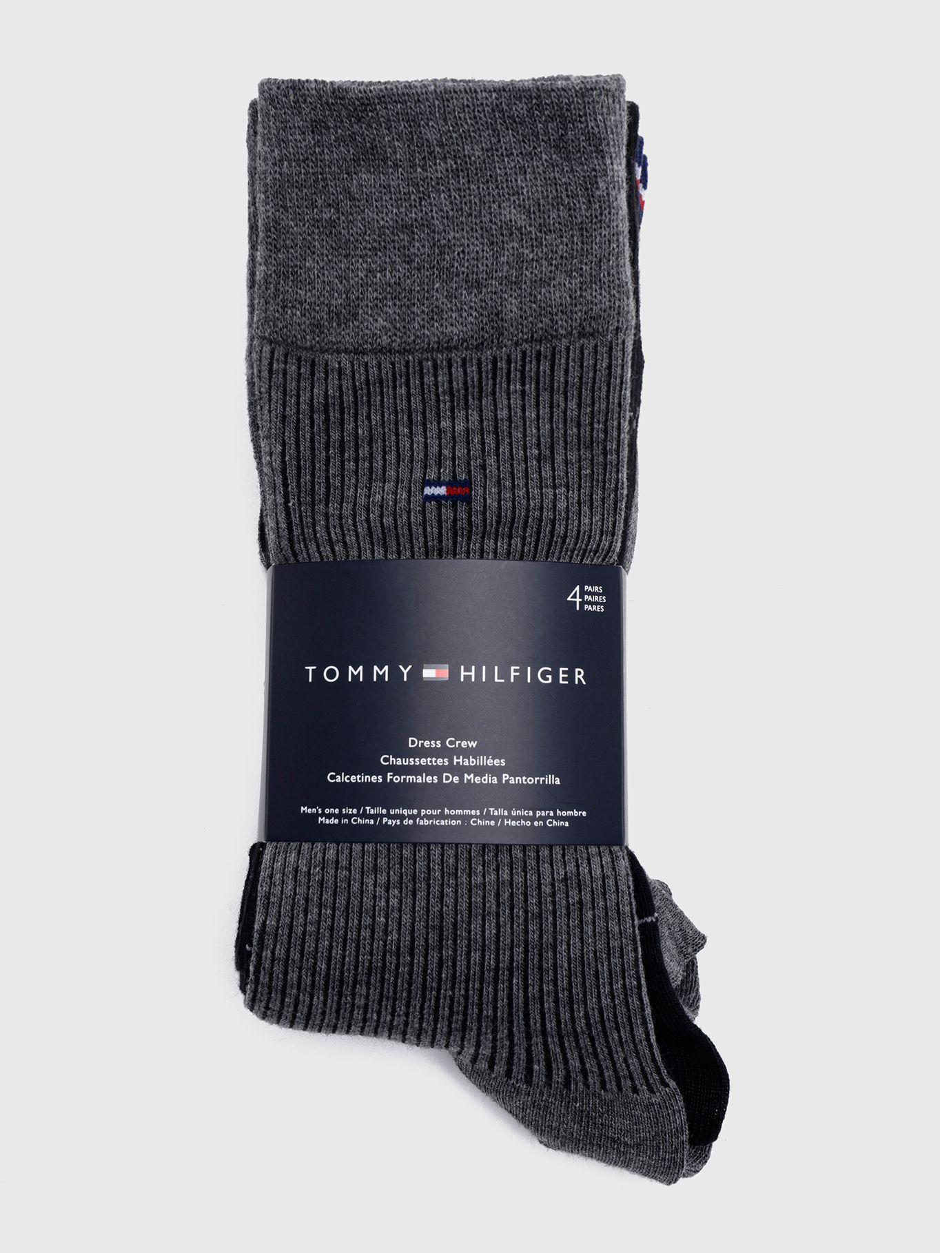 Pack 4 Calcetines Con Logo Bordado Negro Tommy Hilfiger-1