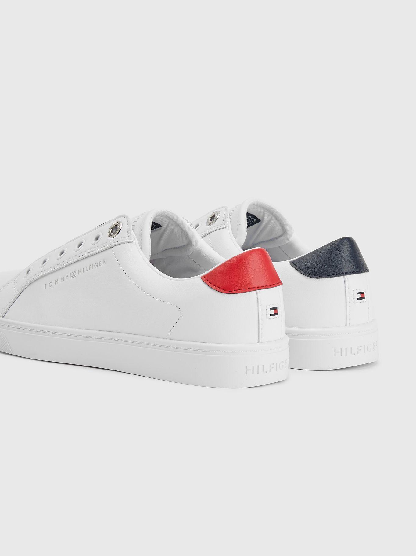 Zapatillas De Cuero Slip On Blanco Tommy Hilfiger-1