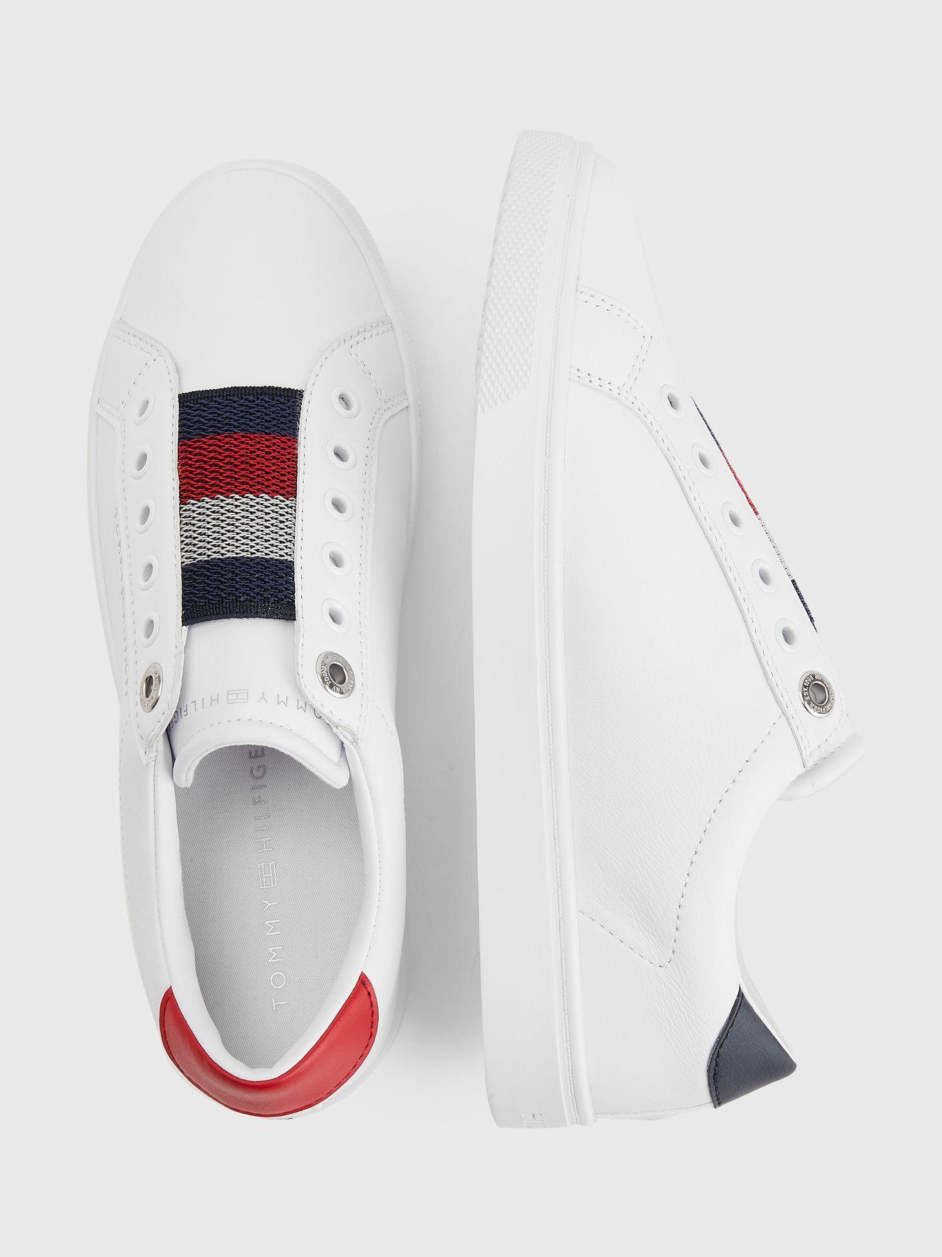 Zapatillas De Cuero Slip On Blanco Tommy Hilfiger-3