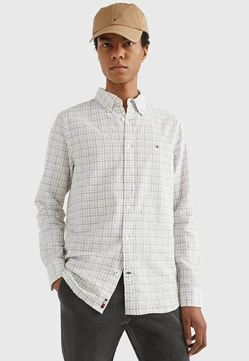 Camisa A Cuadros Vichy Slim Fit Blanco Tommy Hilfiger-0