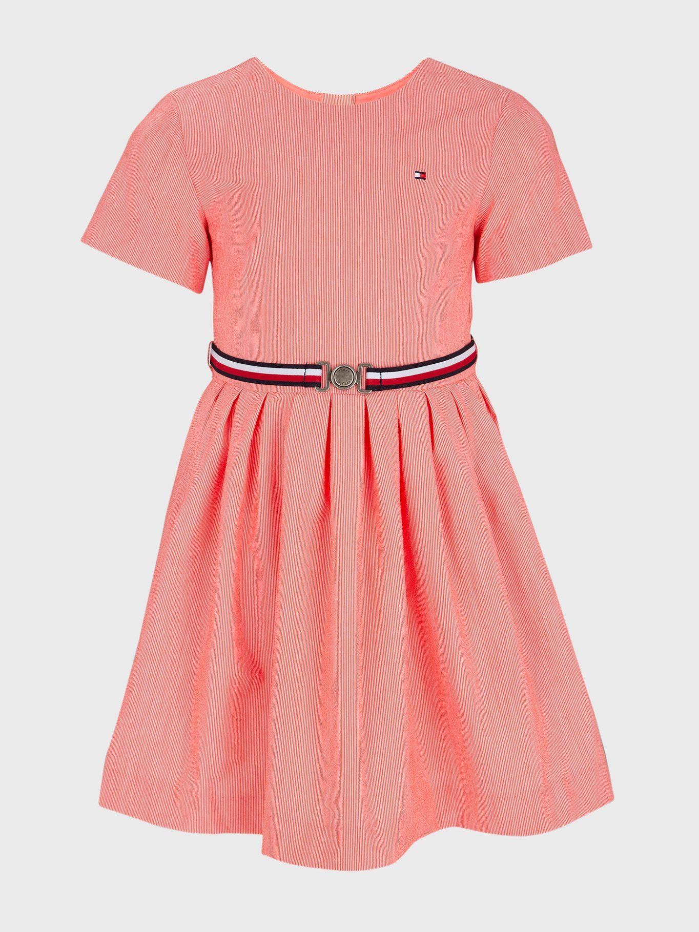 Vestido Plisado Manga Corta Rojo Tommy Hilfiger-0