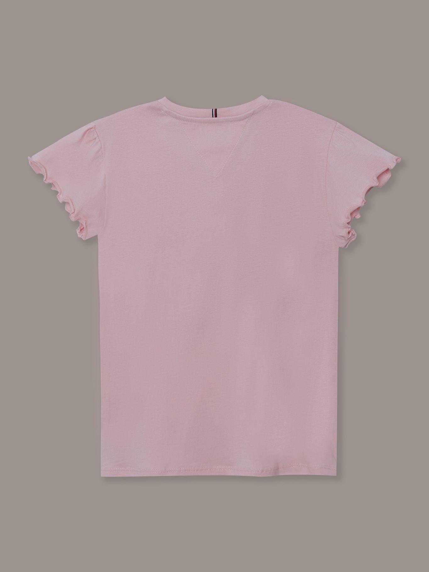Polera De Niña Con Logo Floral Rosado Tommy Hilfiger-1
