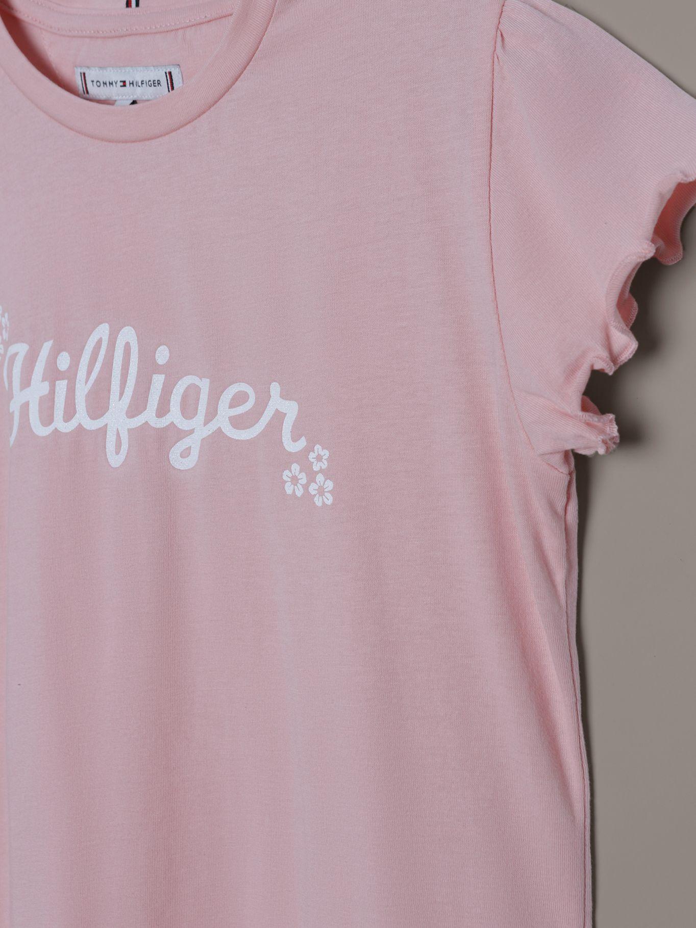Polera De Niña Con Logo Floral Rosado Tommy Hilfiger-2