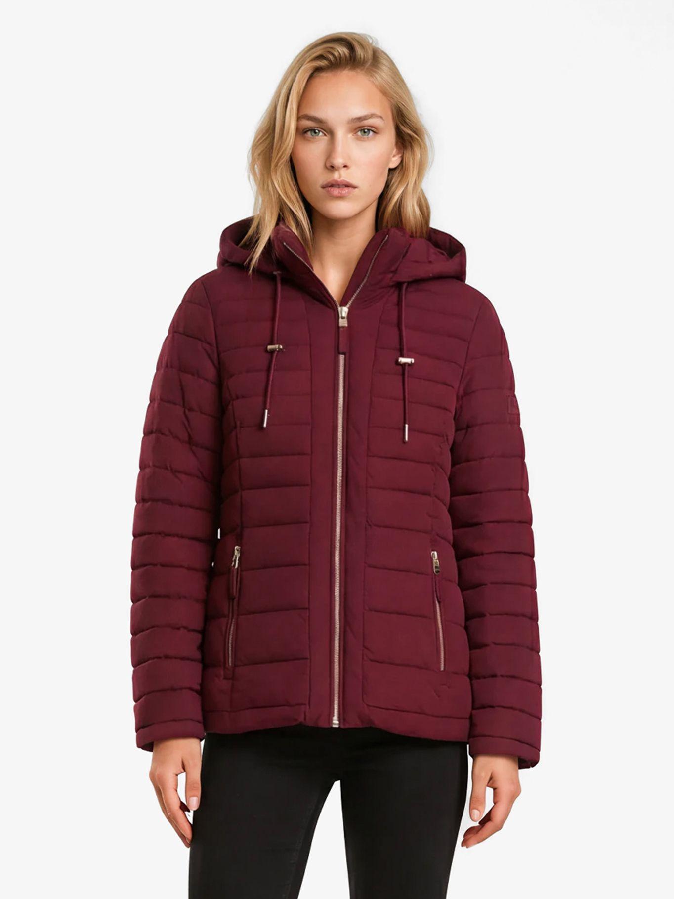 Parka Ligera Acolchada Burdeo Tommy Hilfiger-0