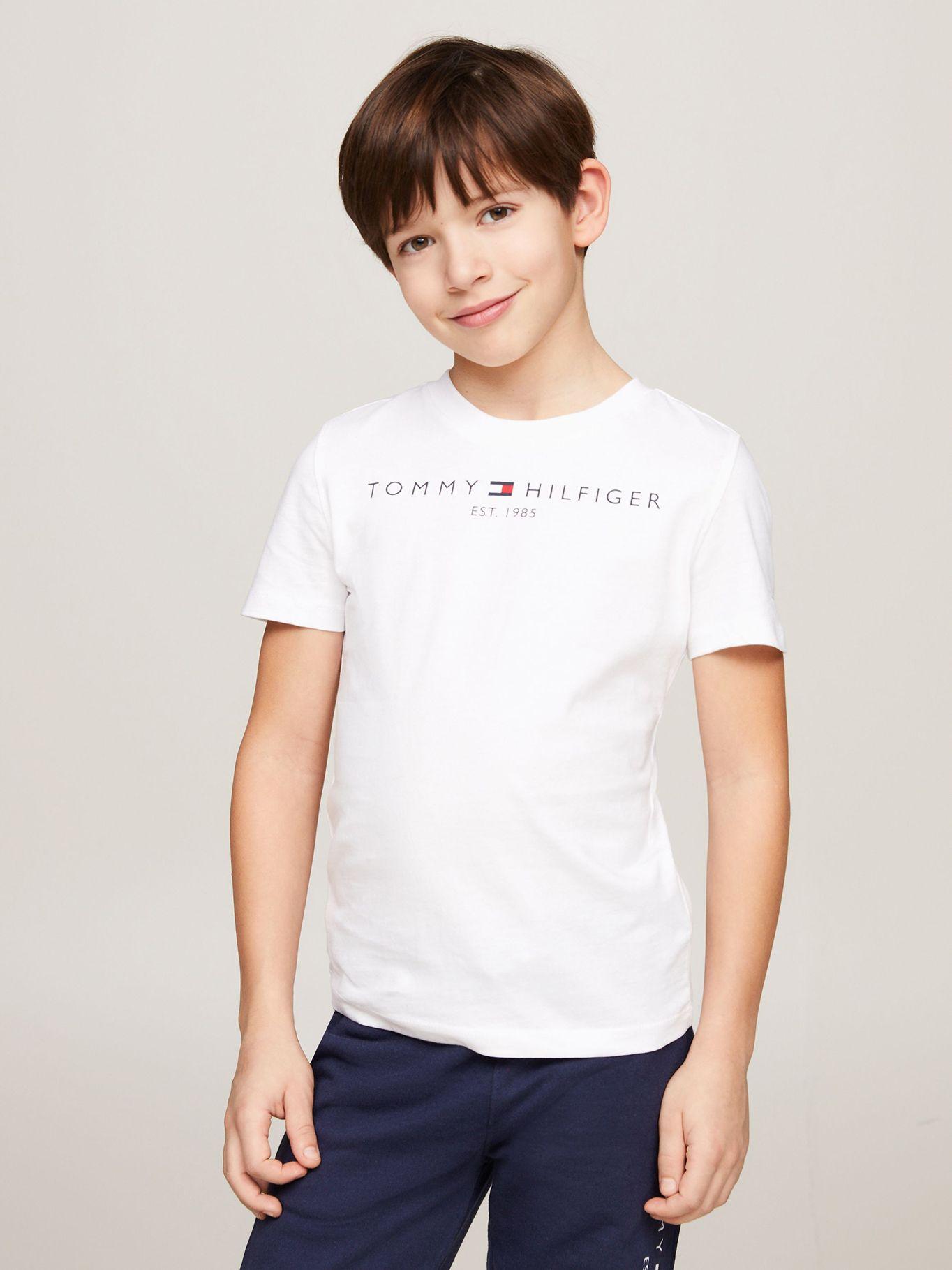 Polera Kids Essential Logo C-Neck Blanco Tommy Hilfiger-0
