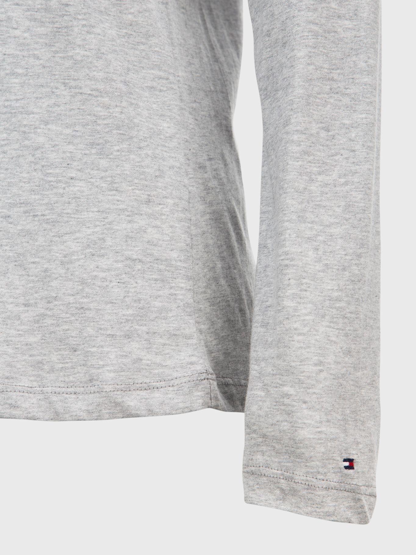 Polera Manga Larga Color Block Logo Gris Tommy Hilfiger-3