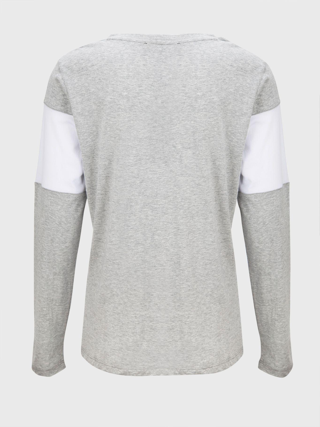 Polera Manga Larga Color Block Logo Gris Tommy Hilfiger-1