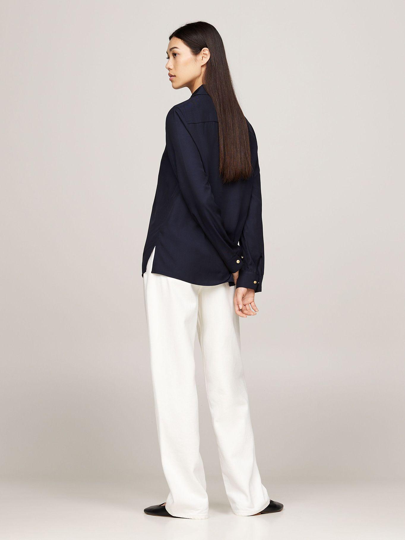 Camisa Gold Button De Viscosa Azul Tommy Hilfiger-2