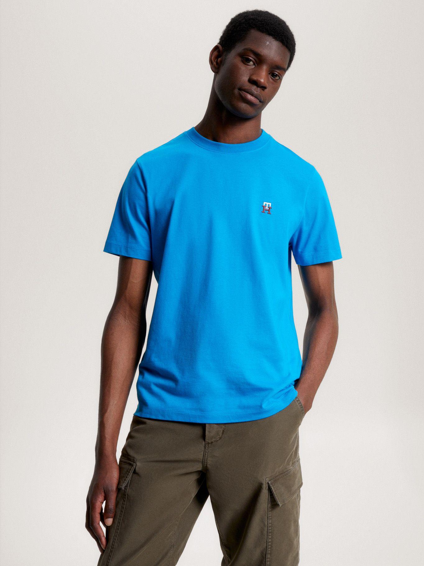 Polera Logo Monogram Celeste Tommy Hilfiger-0