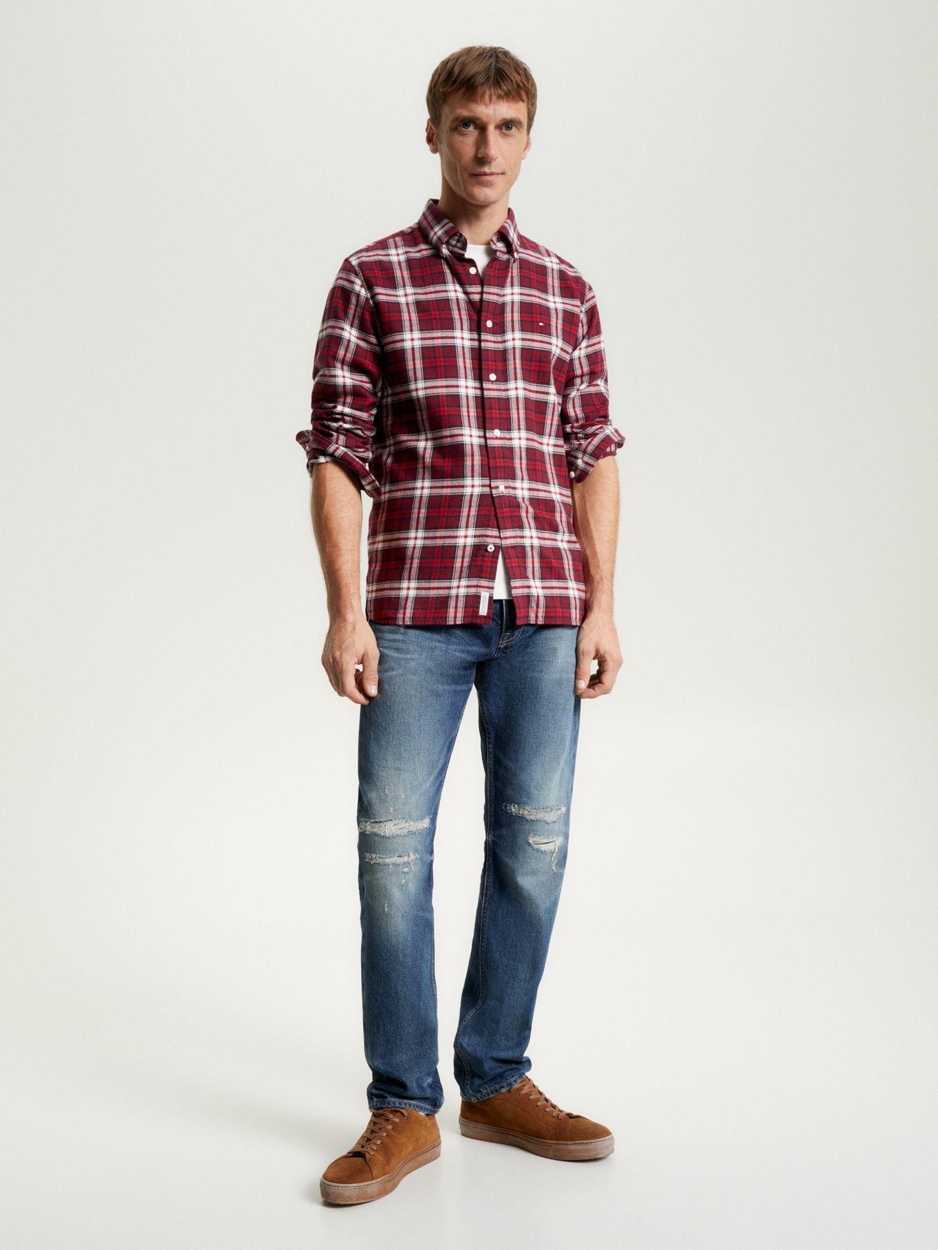 Camisa Regular De Tartán Rojo Tommy Hilfiger-1