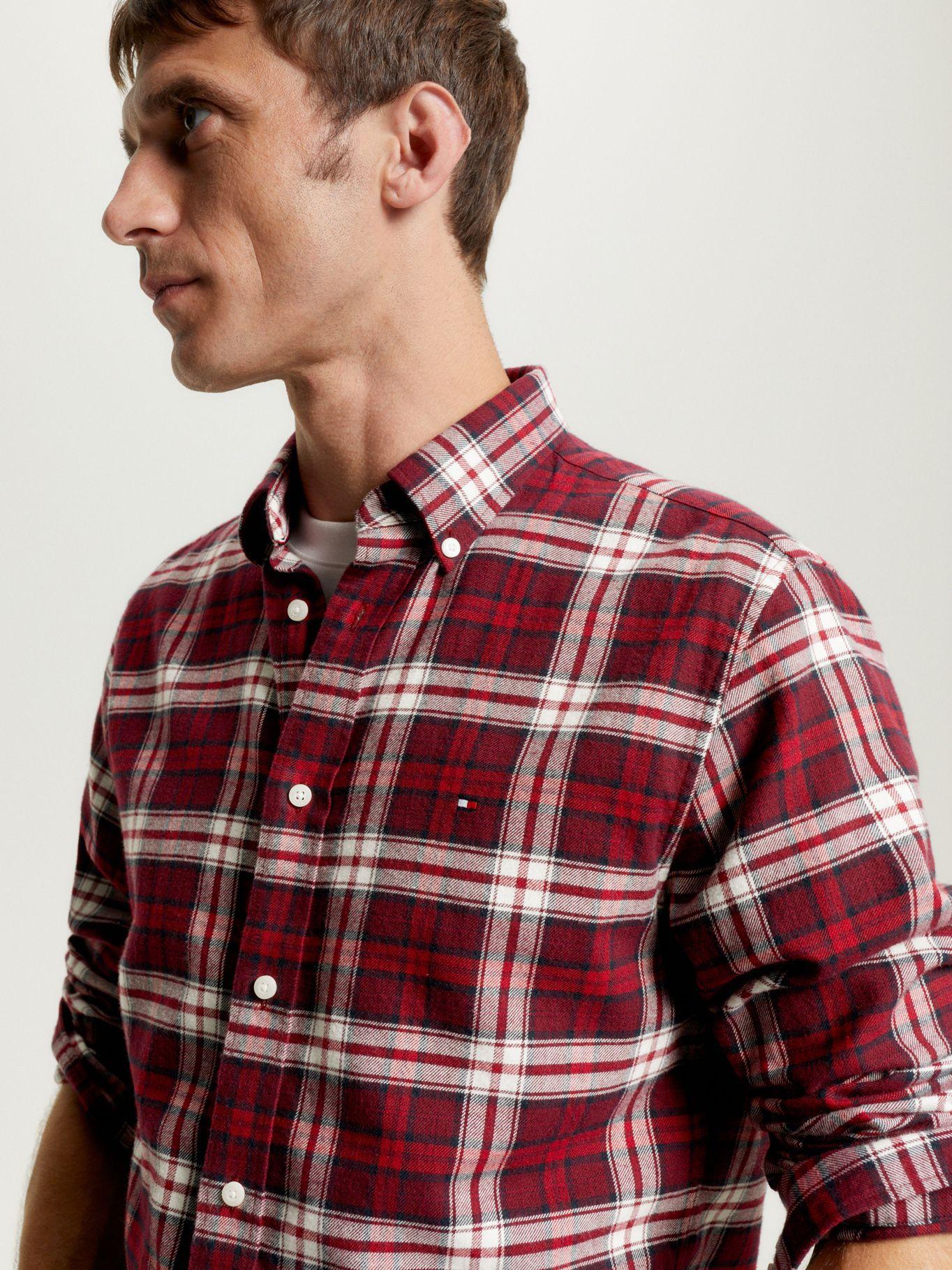 Camisa Regular De Tartán Rojo Tommy Hilfiger-3