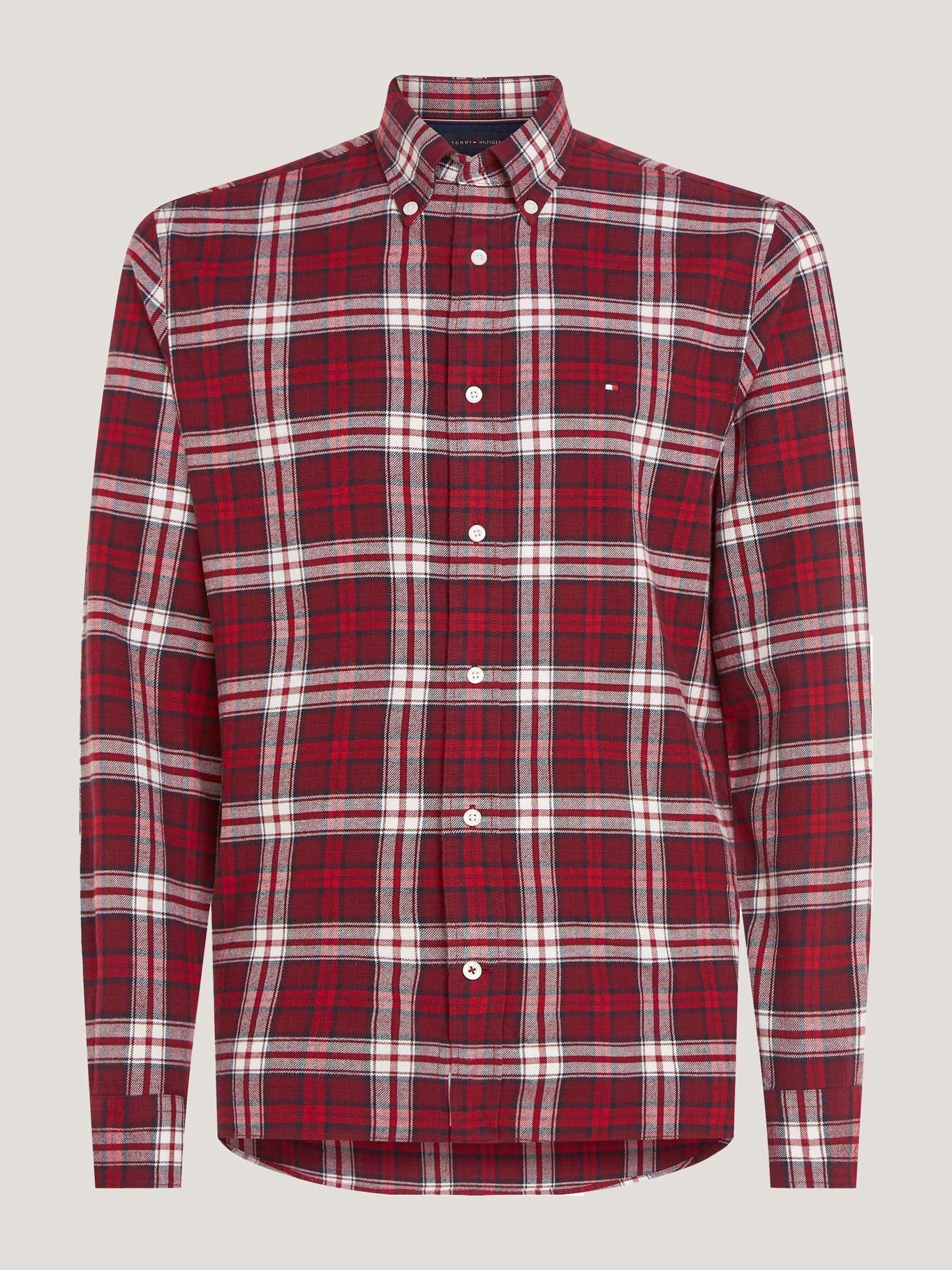 Camisa Regular De Tartán Rojo Tommy Hilfiger-5
