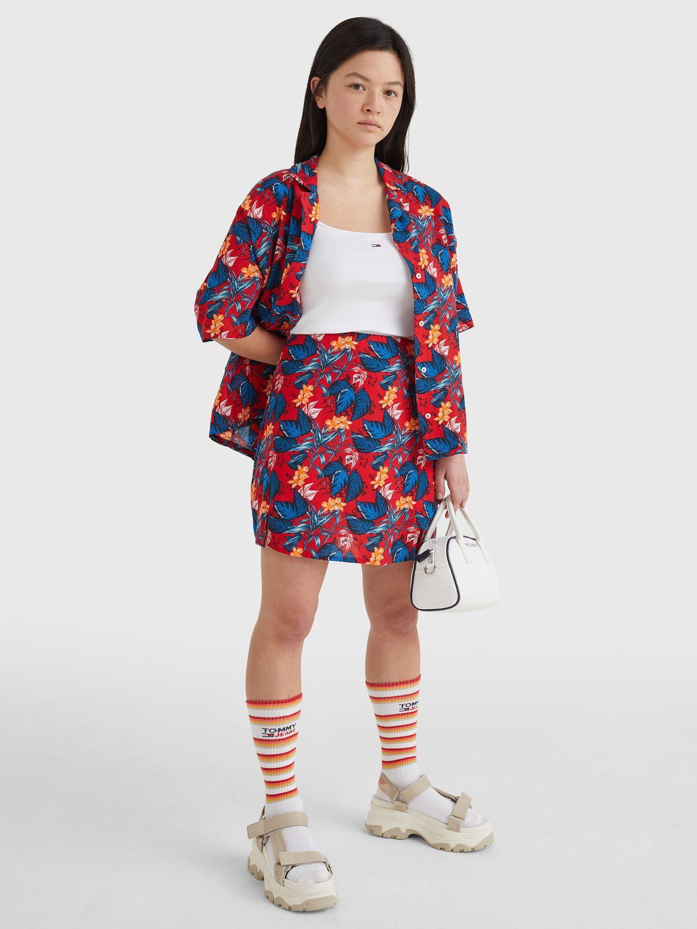 Falda Estampado Tropical Rojo Tommy Hilfiger-0