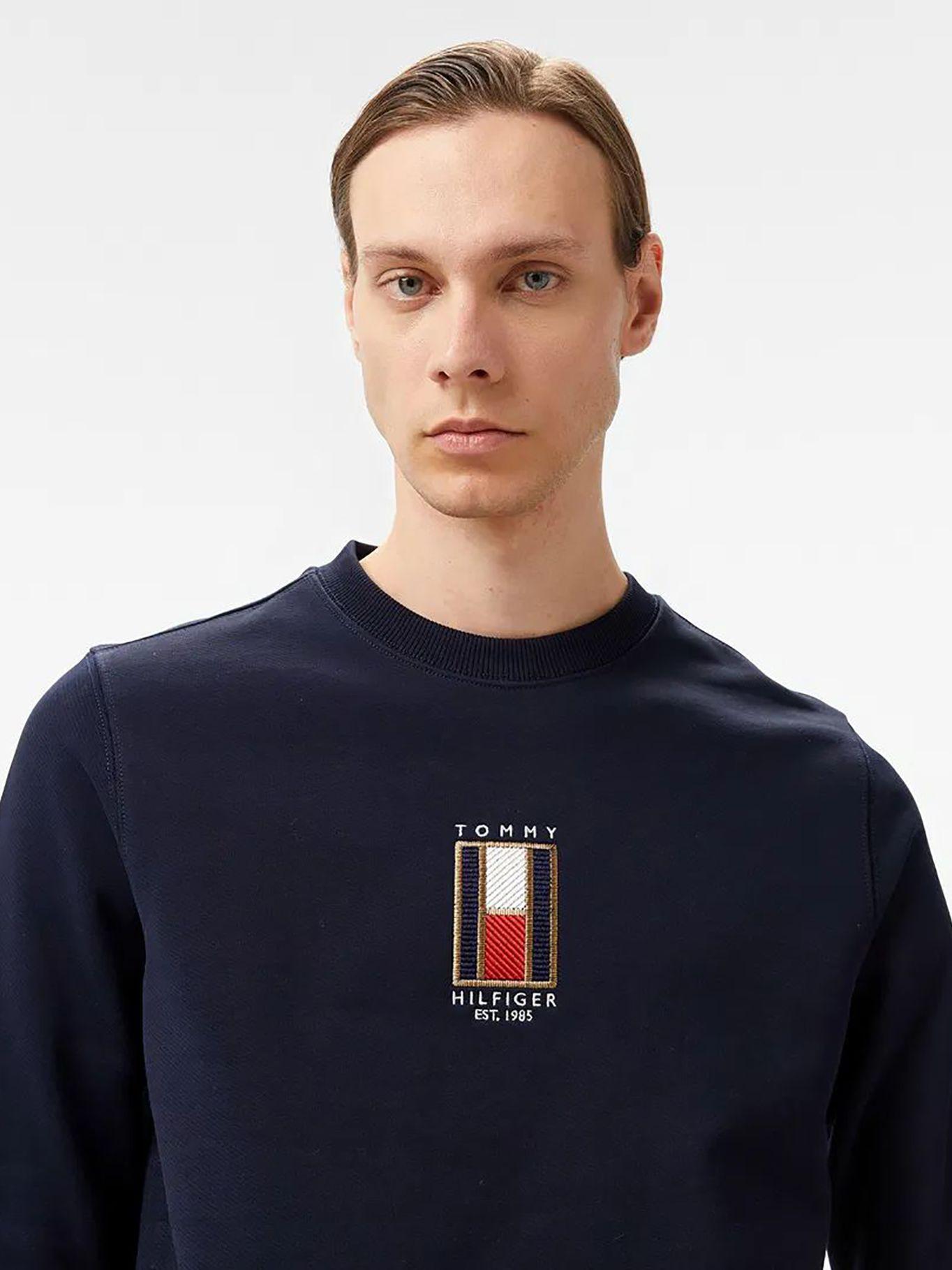 Polerón Con Logo Vertical Bordado Azul Tommy Hilfiger-3
