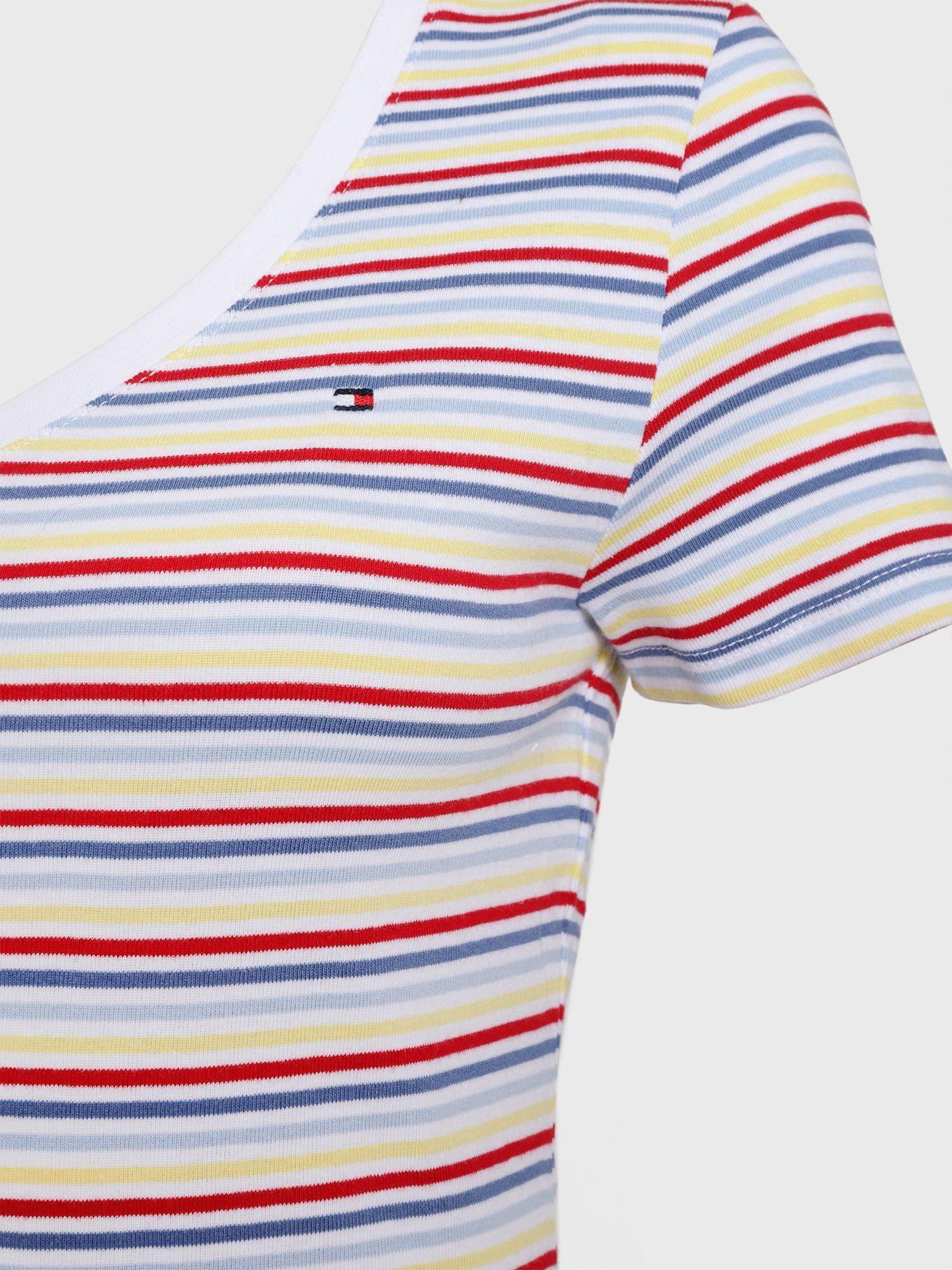 Polera A Rayas Con Logo Blanco Tommy Hilfiger-2