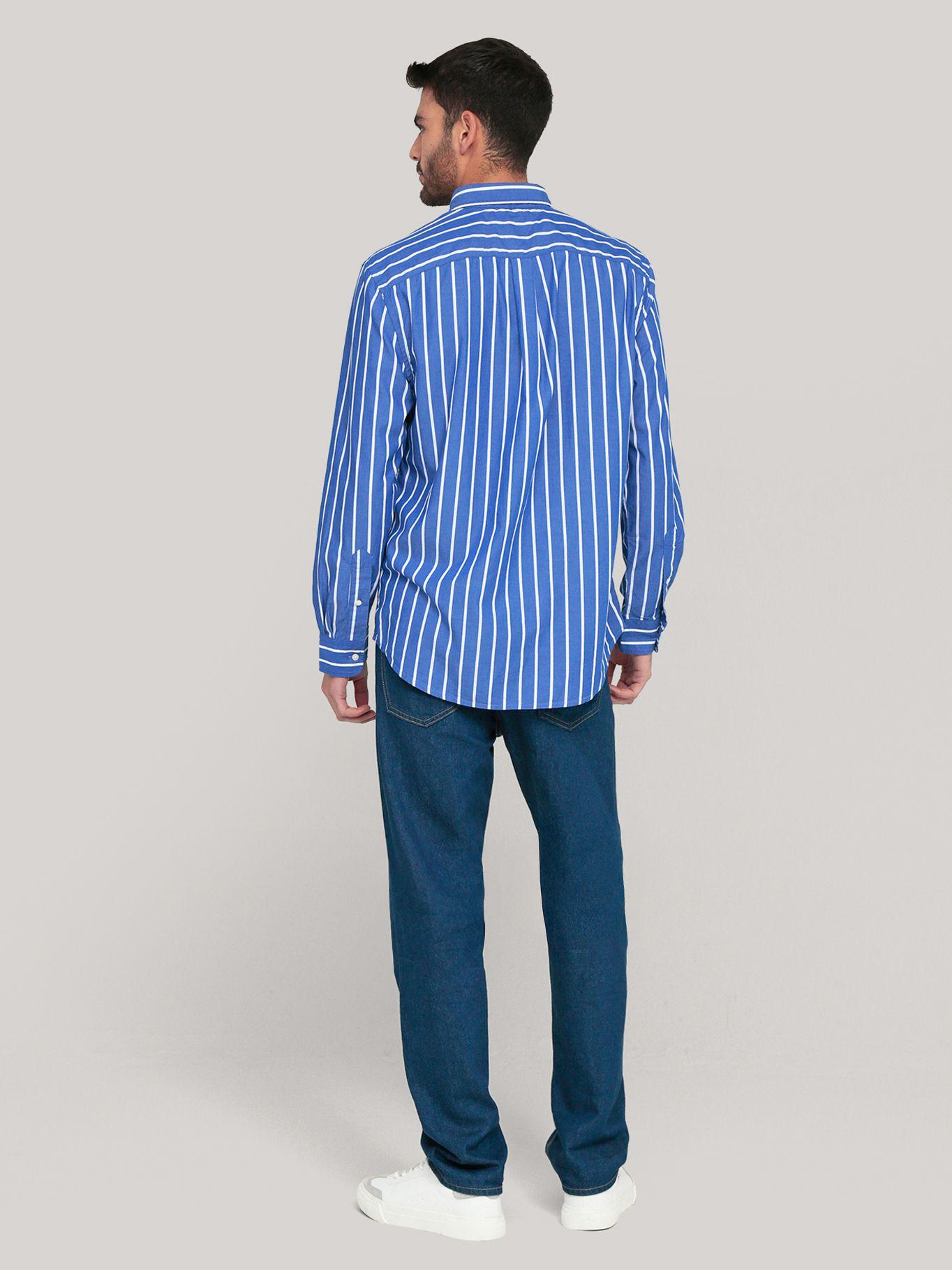 Camisa Poplin Con Diseño De Rayas Azul Tommy Hilfiger-2