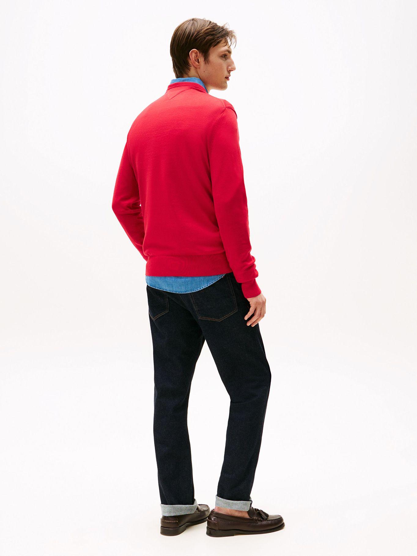 Sweater Básico Signature C Tommy Hilfiger Rojo-2