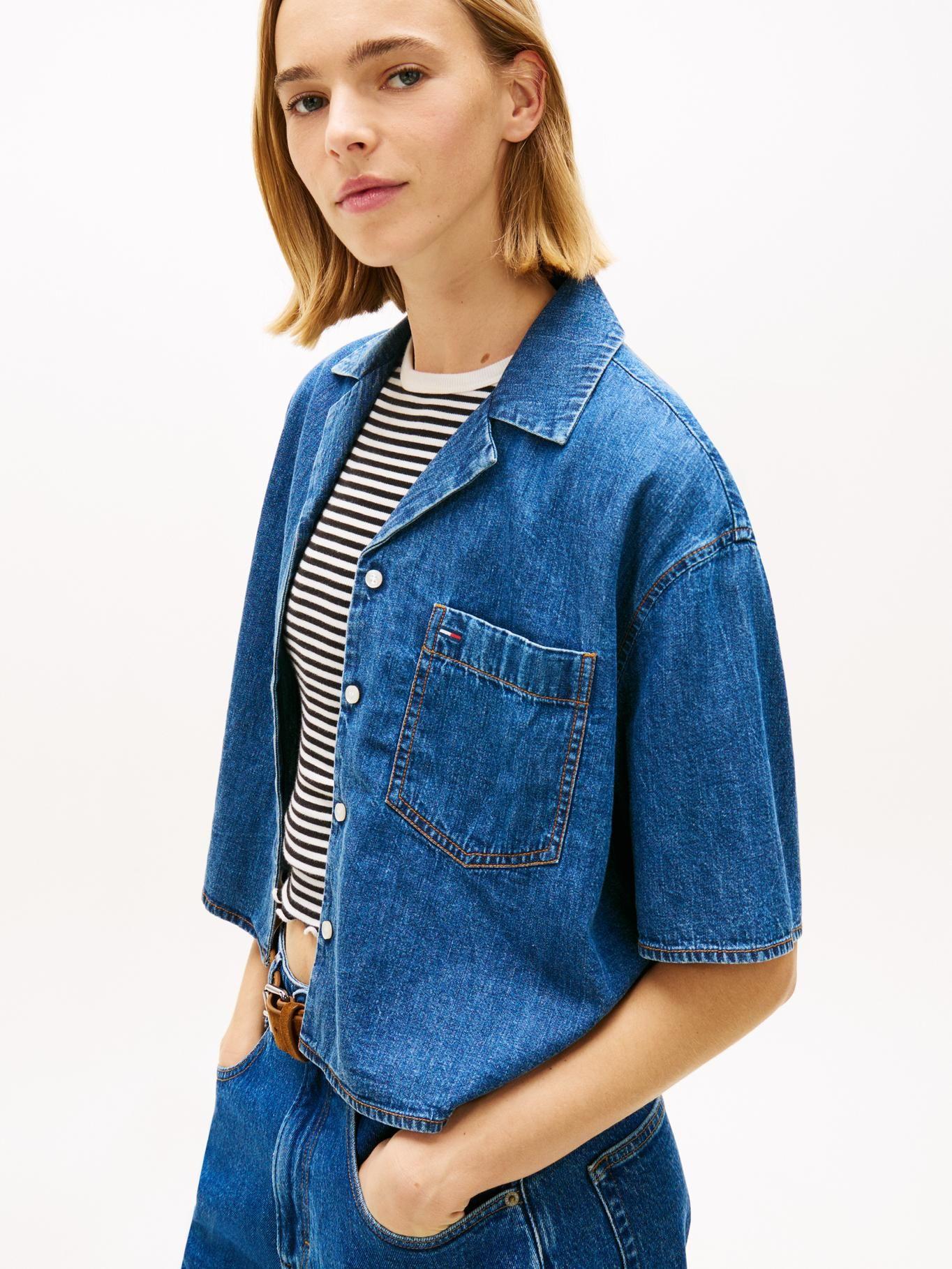 Camisa Cropped En Chambray-3