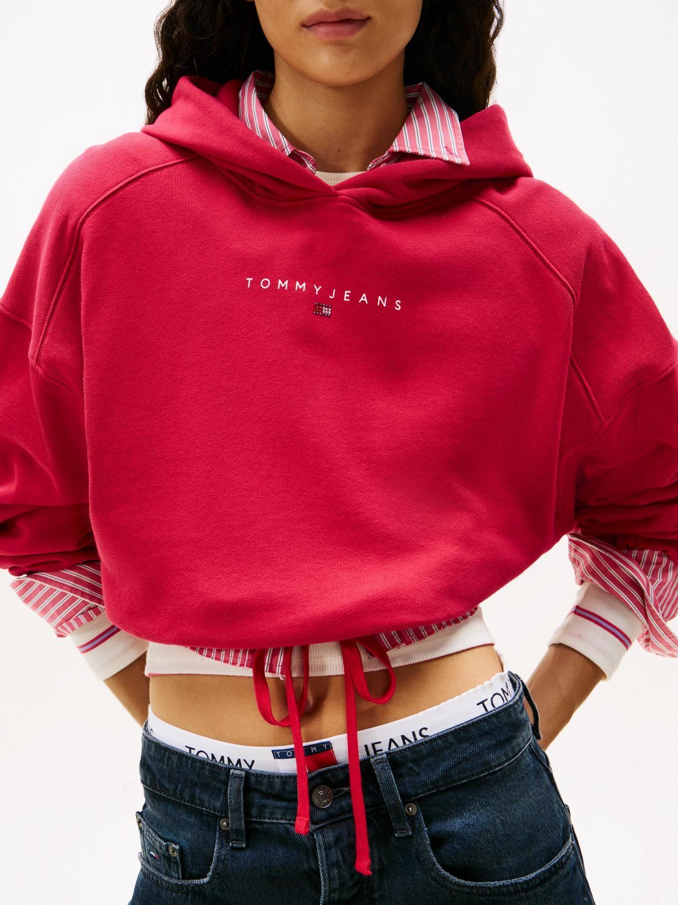 Polerón Hoodie Cropped Rojo Tommy Jeans-3