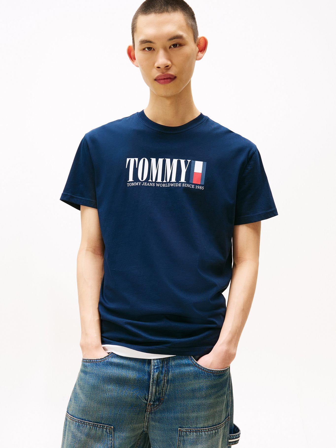 Polera C-Neck Con Logo Azul C1G Tommy Jeans-0