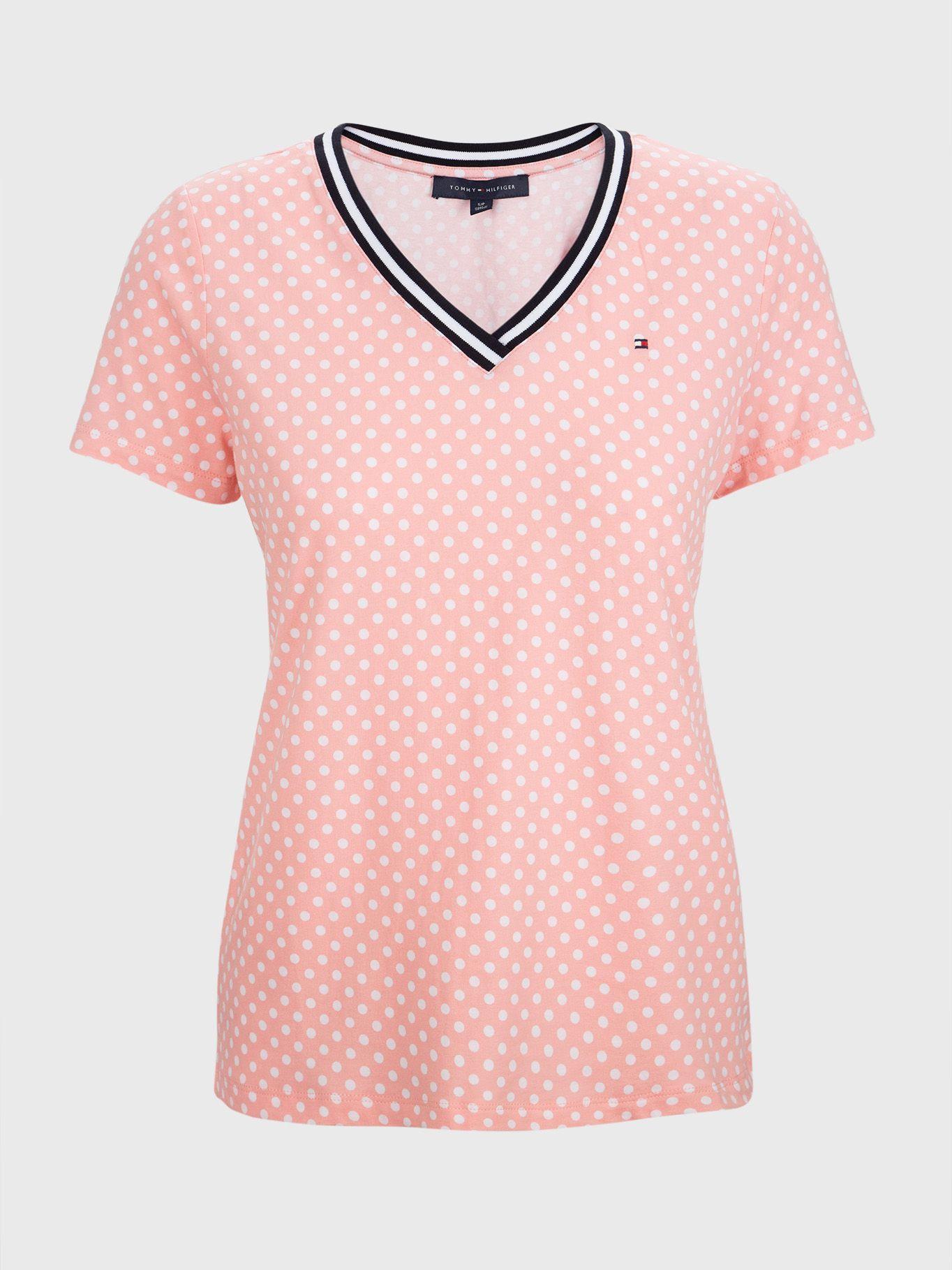 Polera Estampada Con Lunares Rosado Tommy Hilfiger-0