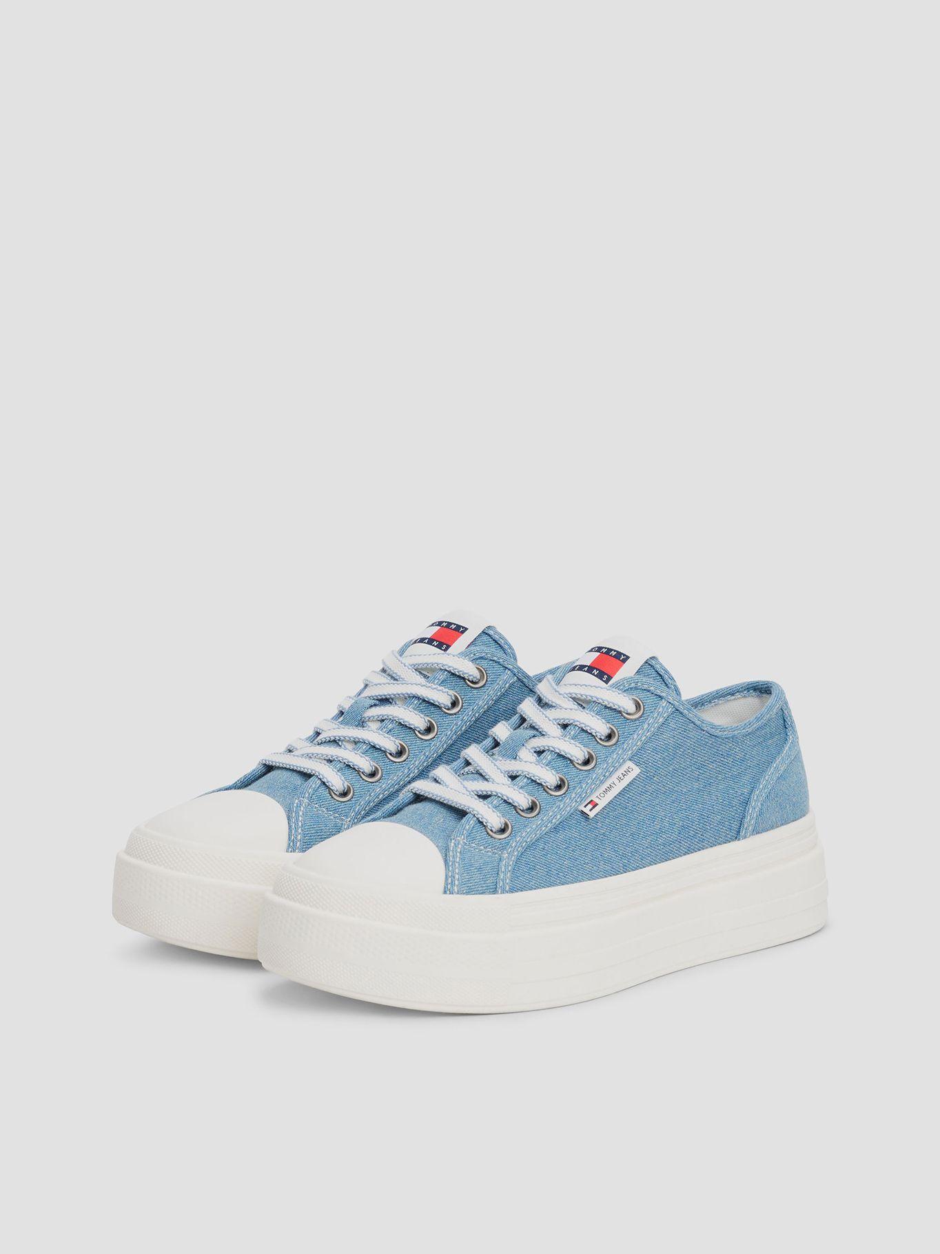 Zapatillas De Plataforma De Denim Celeste Tommy Jeans-0