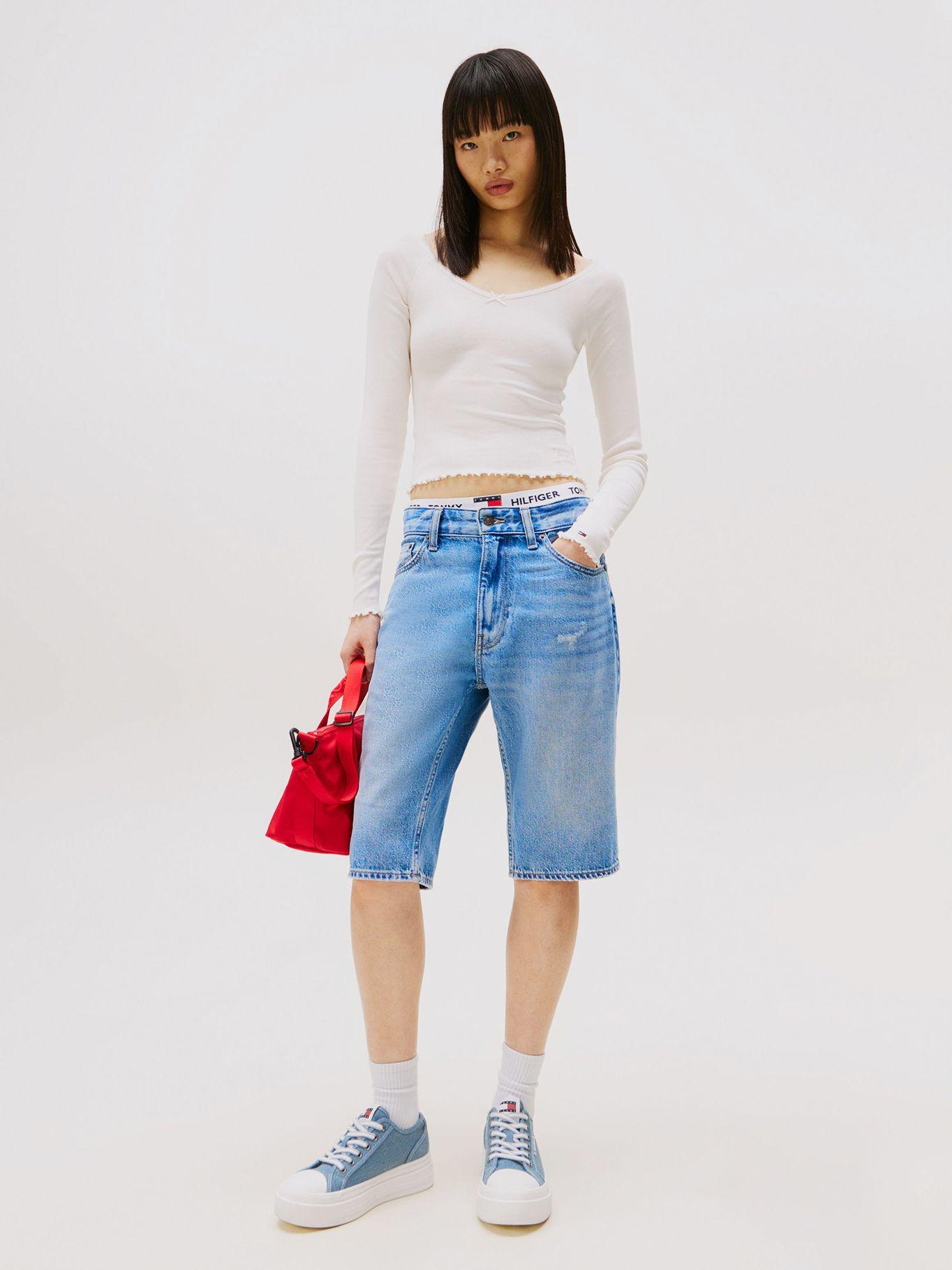Zapatillas De Plataforma De Denim Celeste Tommy Jeans-1