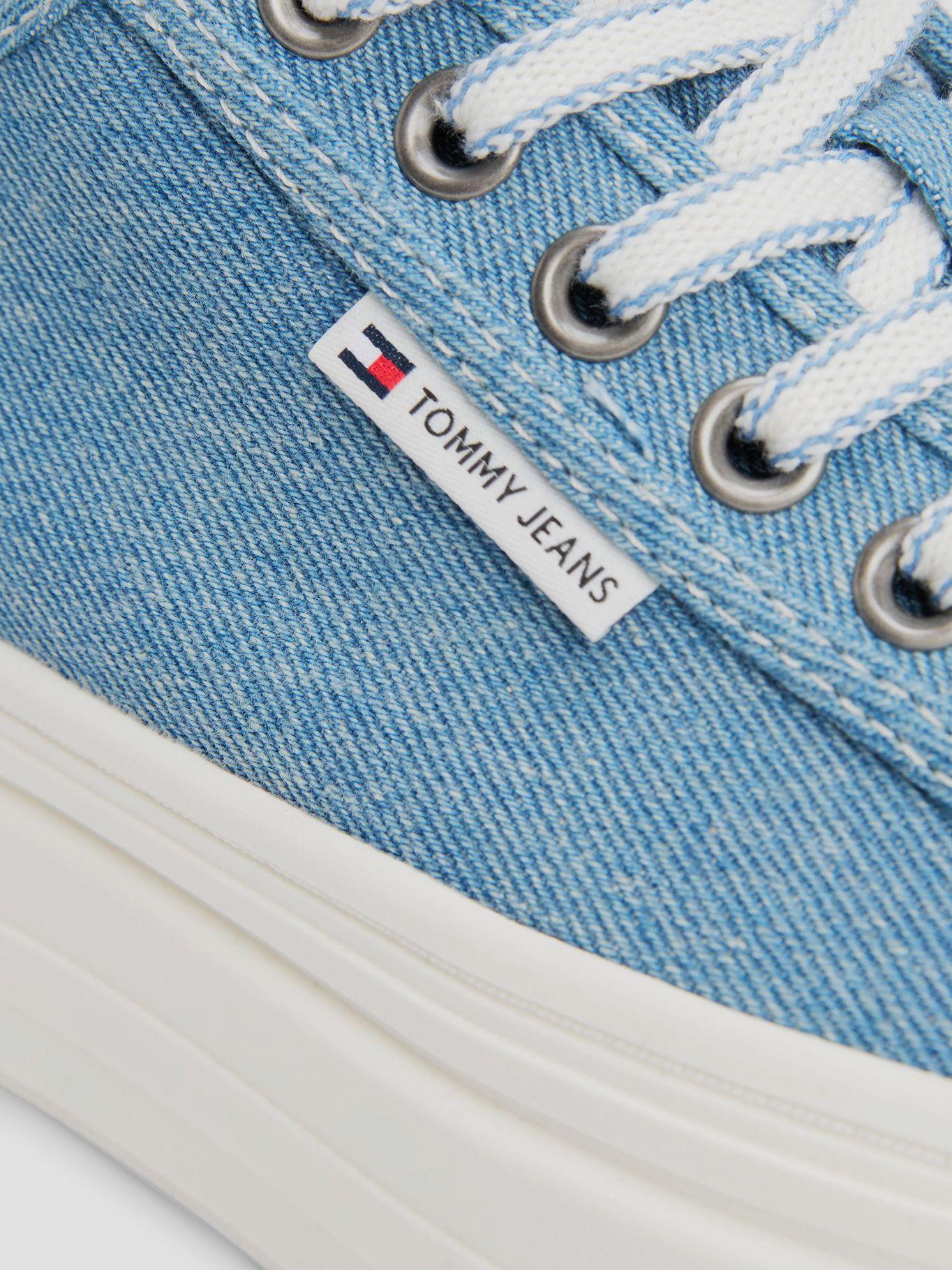 Zapatillas De Plataforma De Denim Celeste Tommy Jeans-6